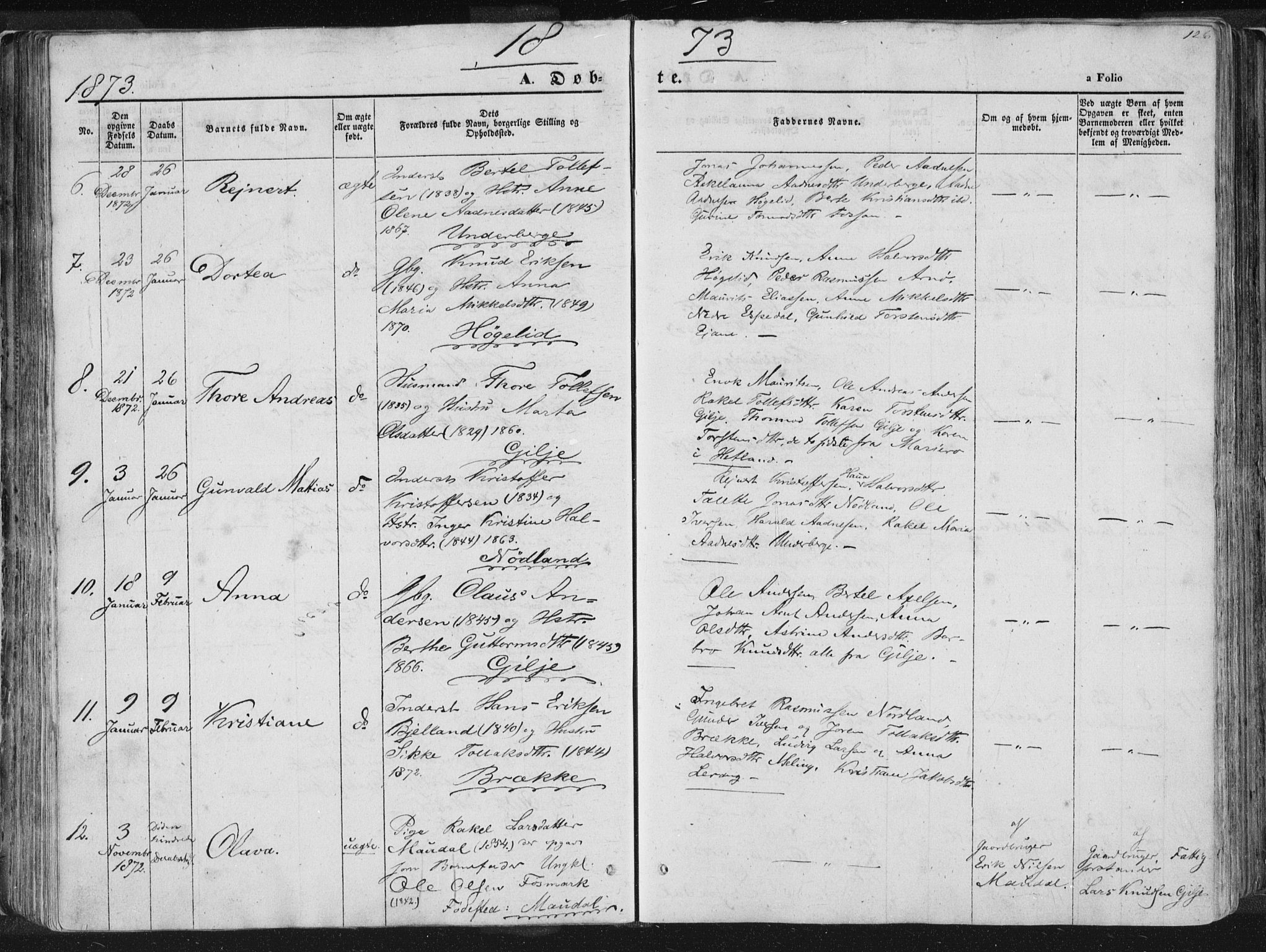 Høgsfjord sokneprestkontor, AV/SAST-A-101624/H/Ha/Haa/L0001: Parish register (official) no. A 1, 1854-1875, p. 126