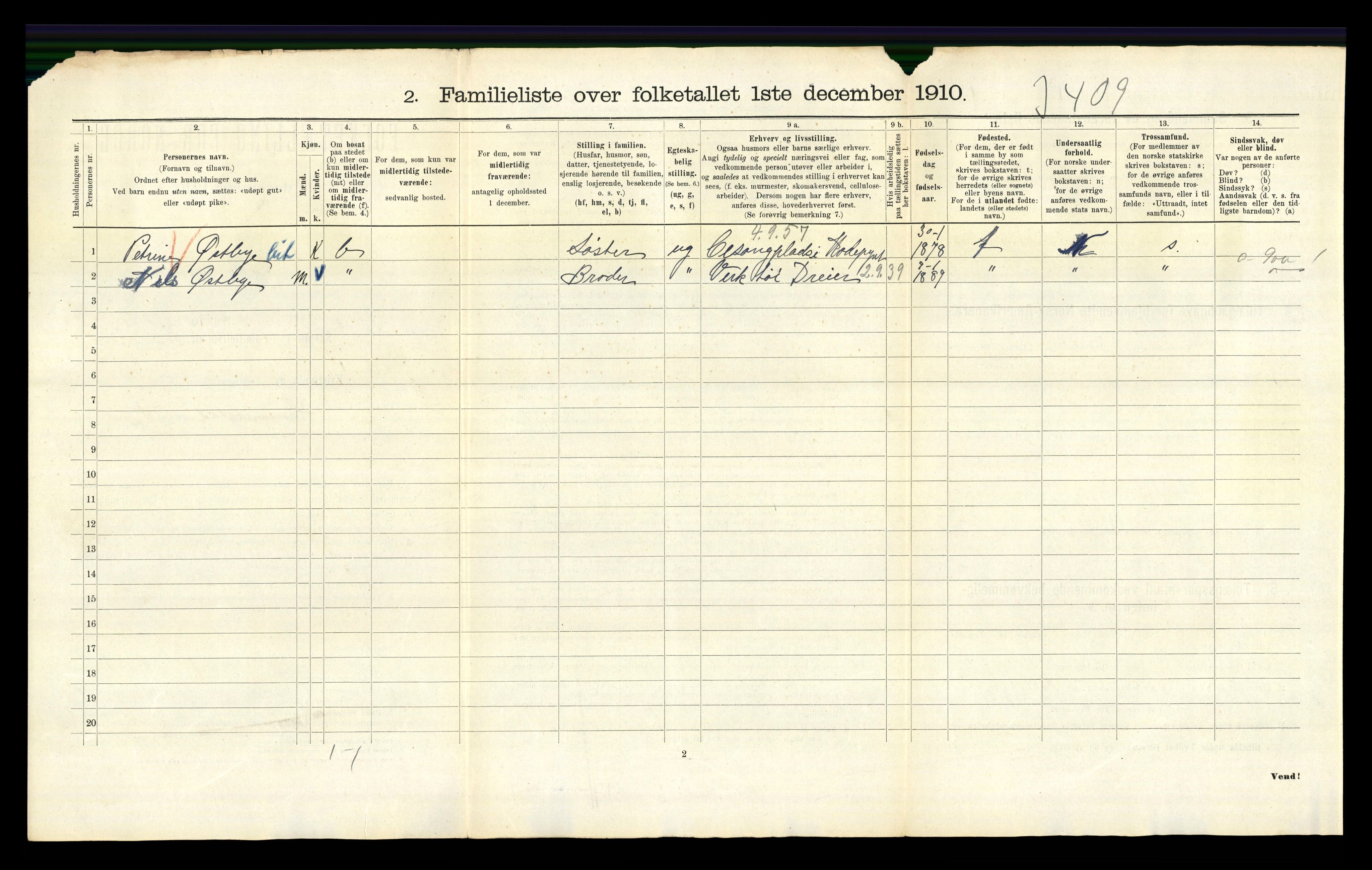 RA, 1910 census for Kristiania, 1910, p. 33422