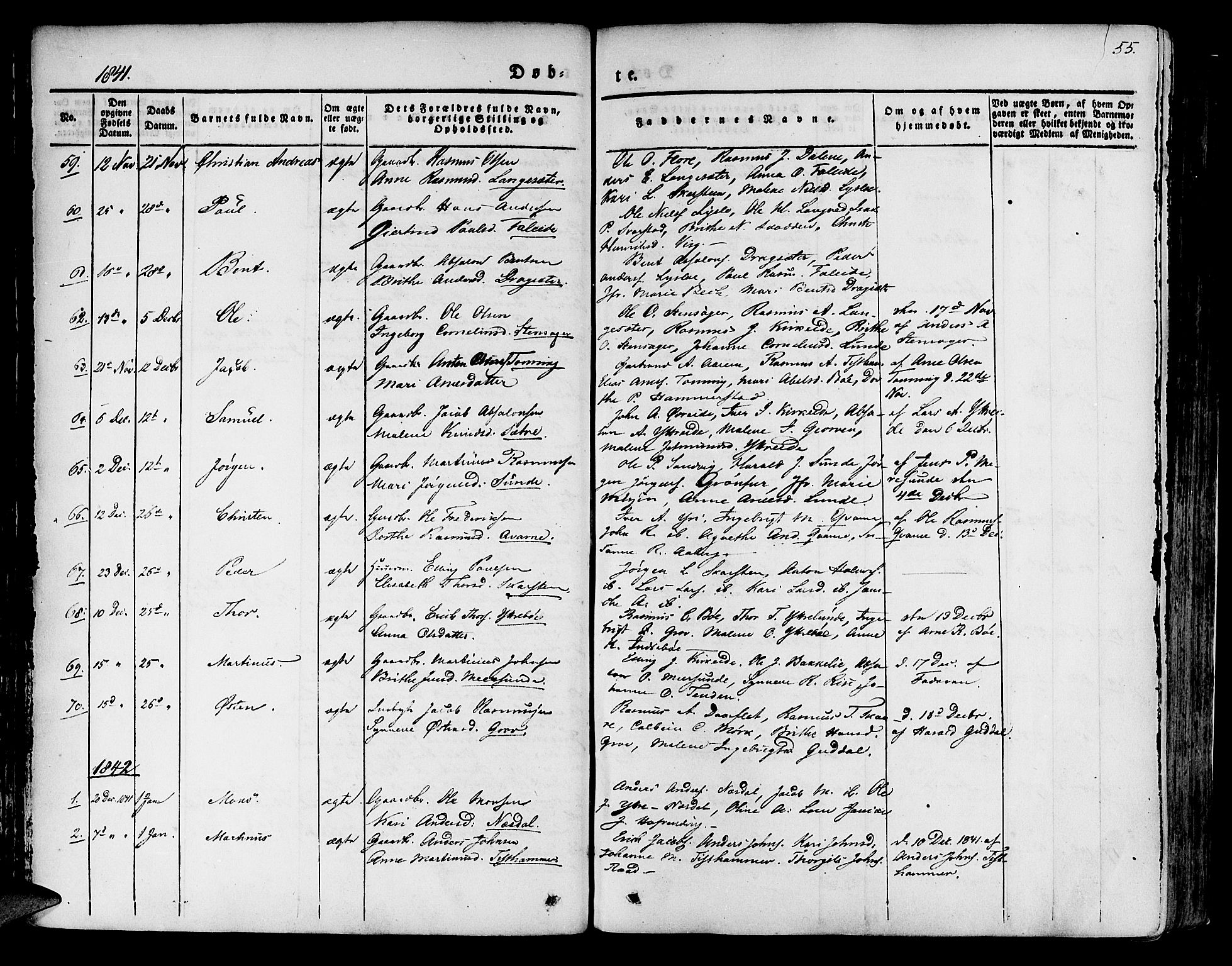 Innvik sokneprestembete, SAB/A-80501: Parish register (official) no. A 4I, 1831-1846, p. 55