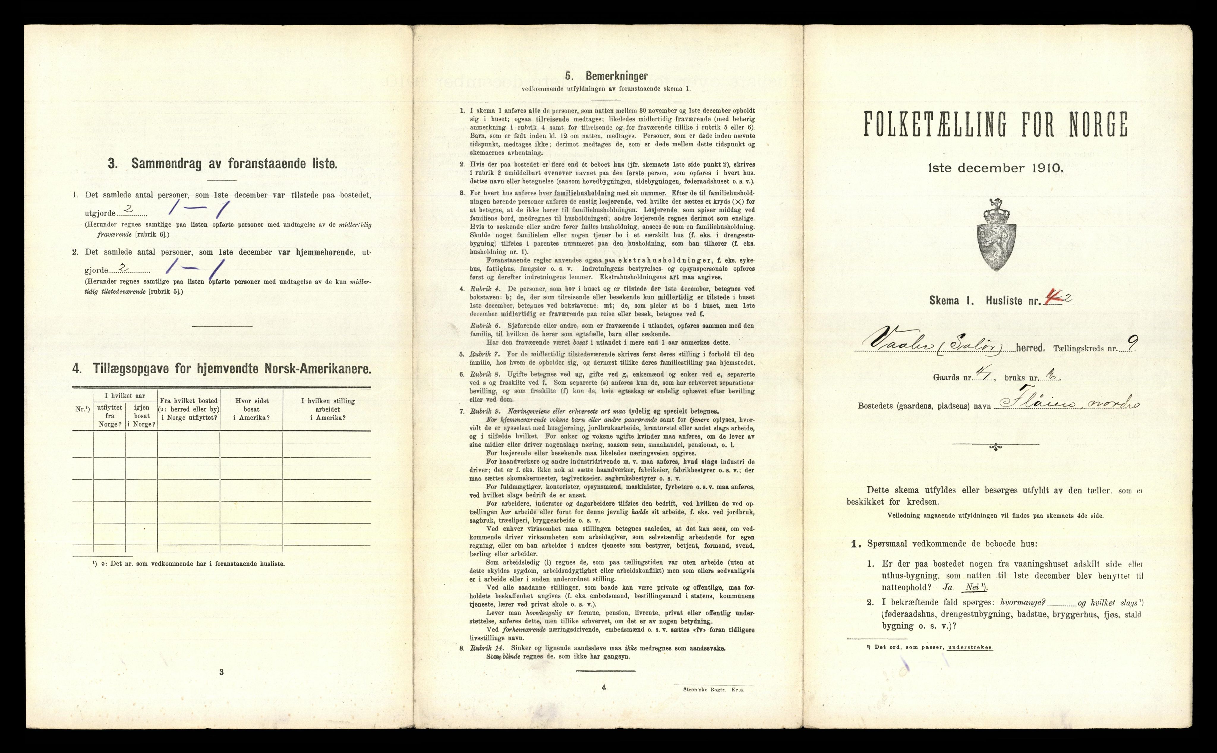 RA, 1910 census for Våler, 1910, p. 1349