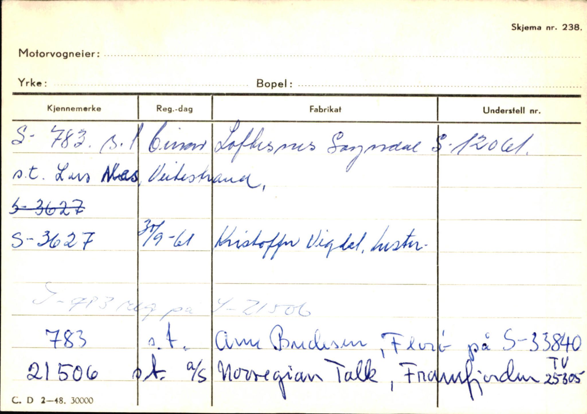 Statens vegvesen, Sogn og Fjordane vegkontor, AV/SAB-A-5301/4/F/L0126: Eigarregister Fjaler M-Å. Leikanger A-Å, 1945-1975, p. 2071