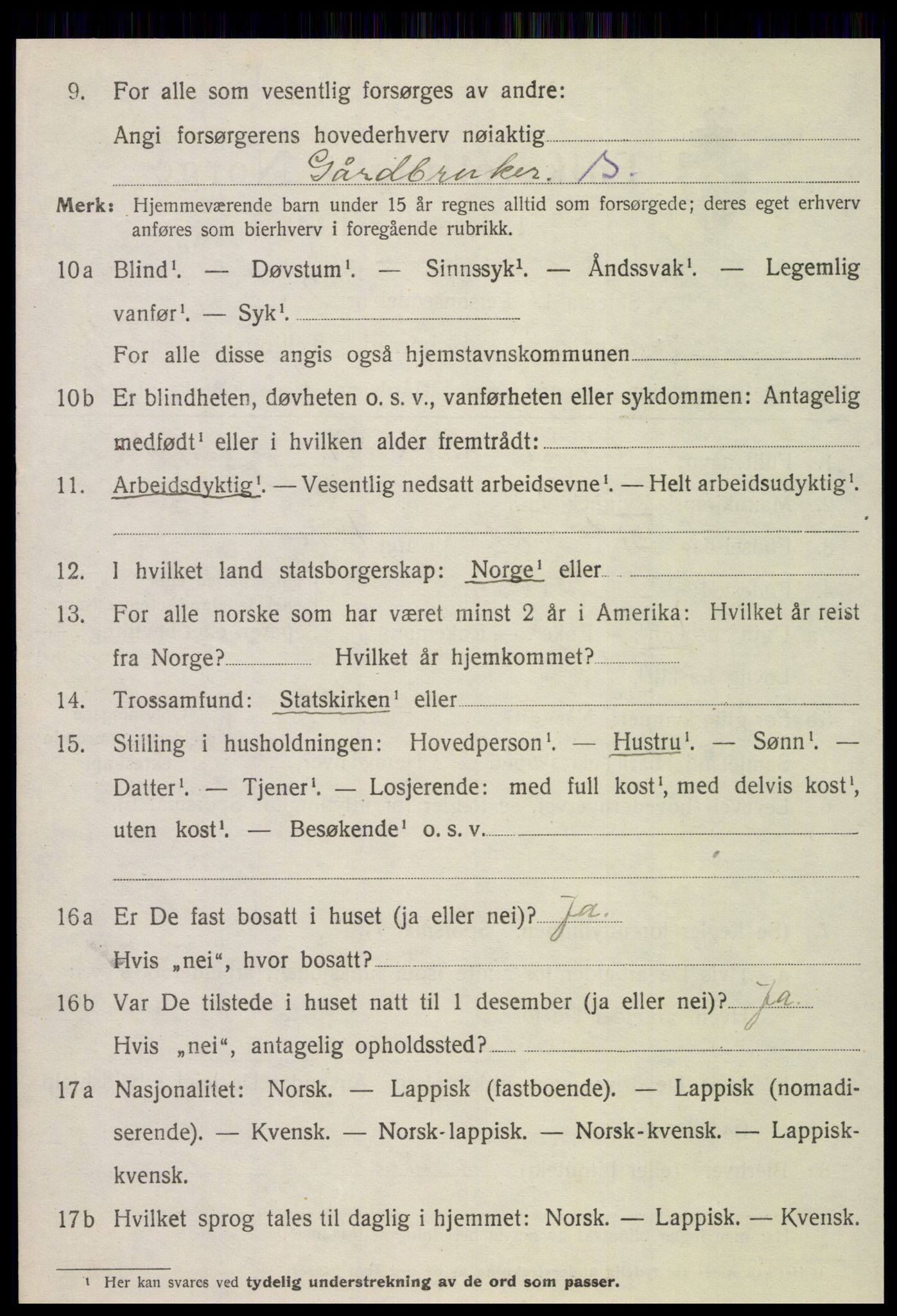 SAT, 1920 census for Grong, 1920, p. 6266