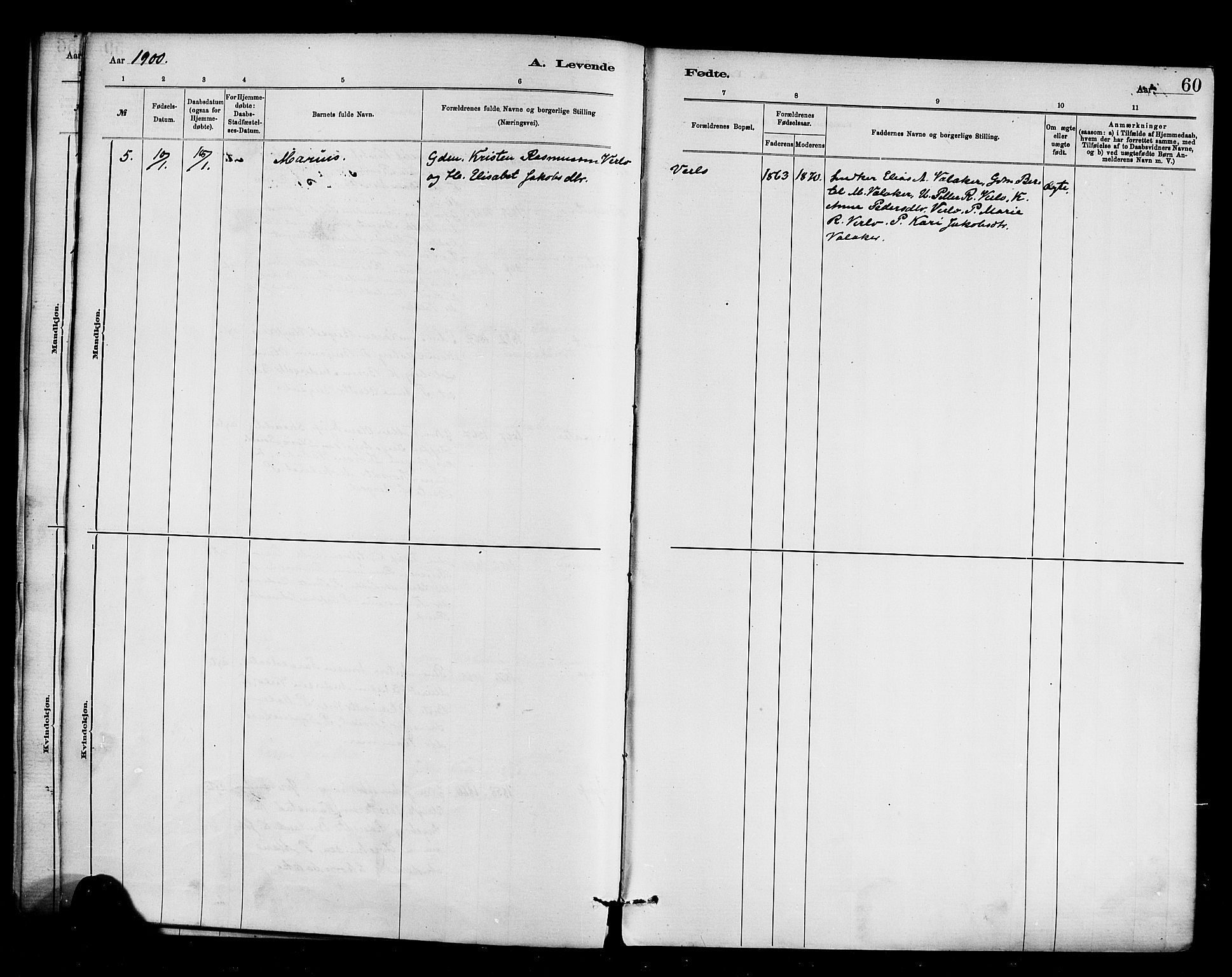 Innvik sokneprestembete, AV/SAB-A-80501: Parish register (official) no. D 1, 1879-1900, p. 60