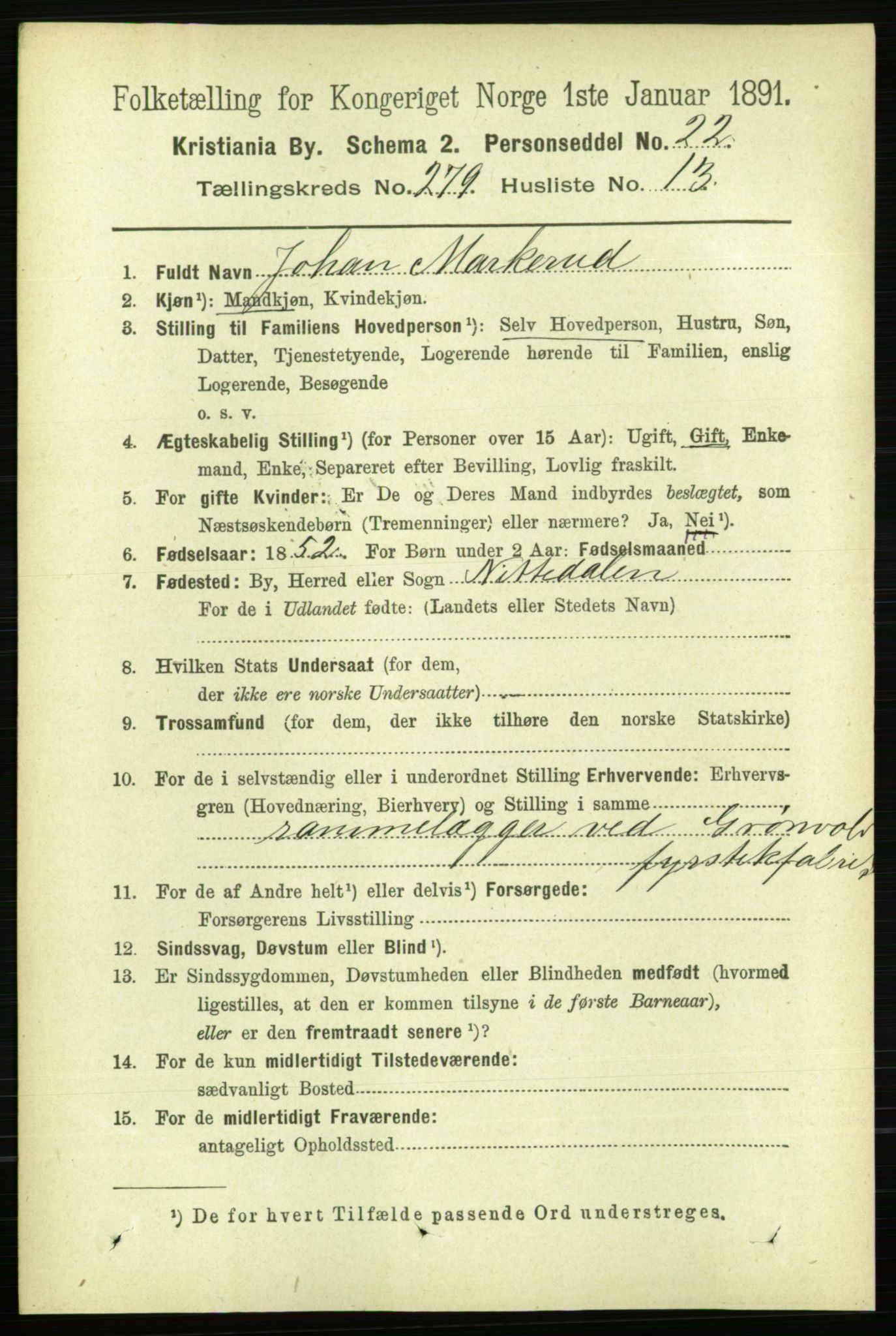 RA, 1891 census for 0301 Kristiania, 1891, p. 169639