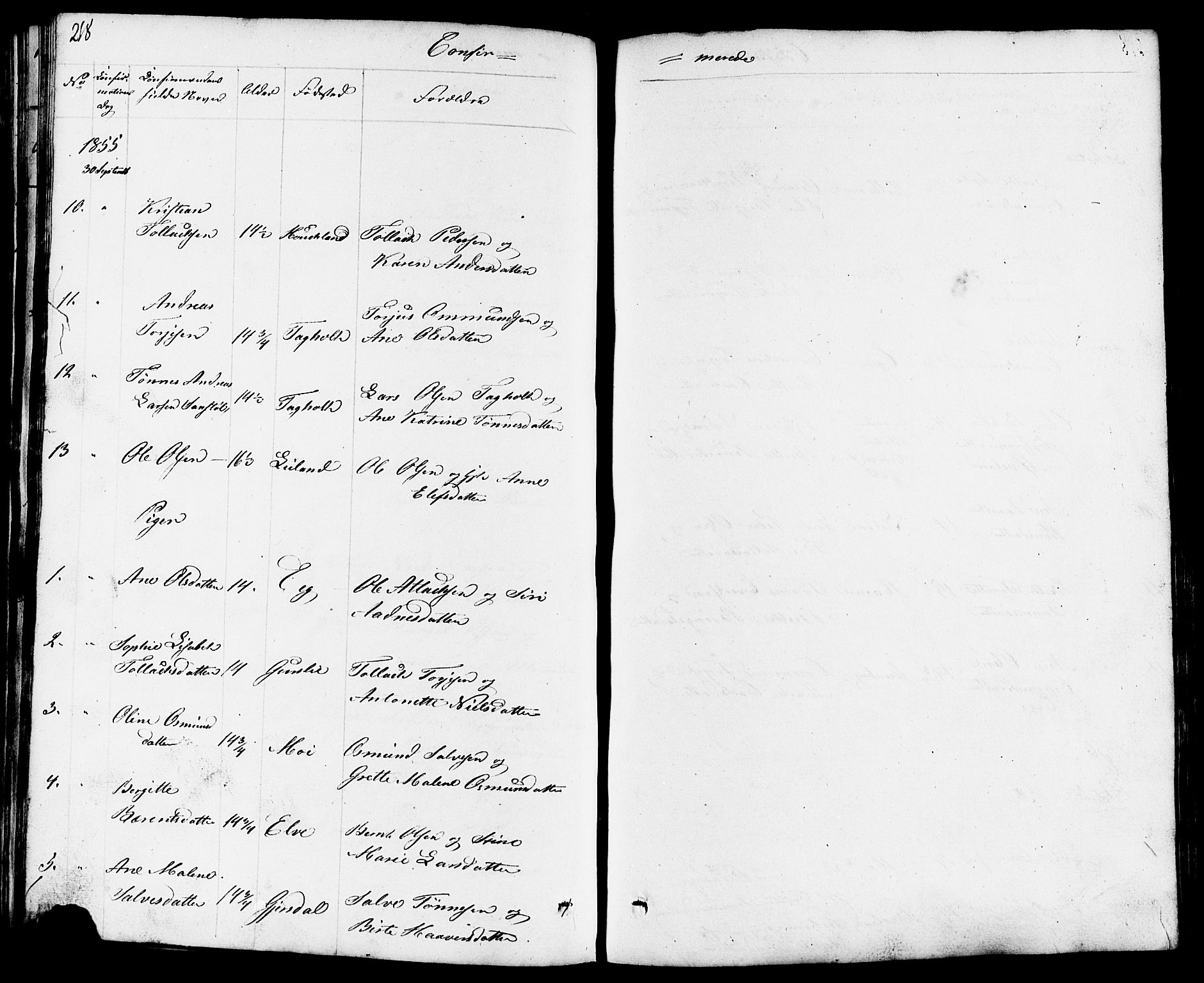 Lund sokneprestkontor, AV/SAST-A-101809/S07/L0003: Parish register (copy) no. B 3, 1848-1885, p. 218