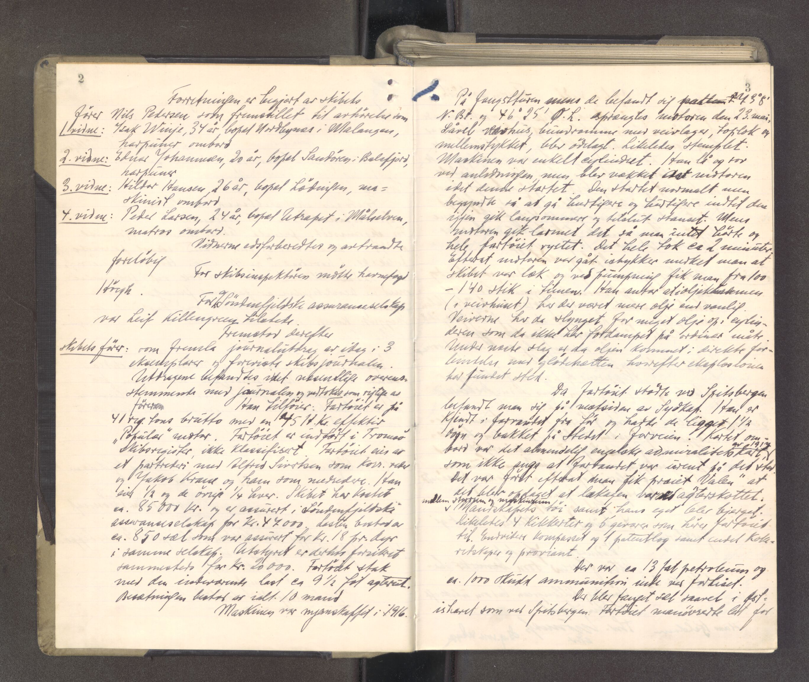 Tromsø byfogd/byrett, AV/SATØ-SATØ-0063/1/F/Fd/L0093: Sjørettsprotokoll, 1921-1923, p. 2-3