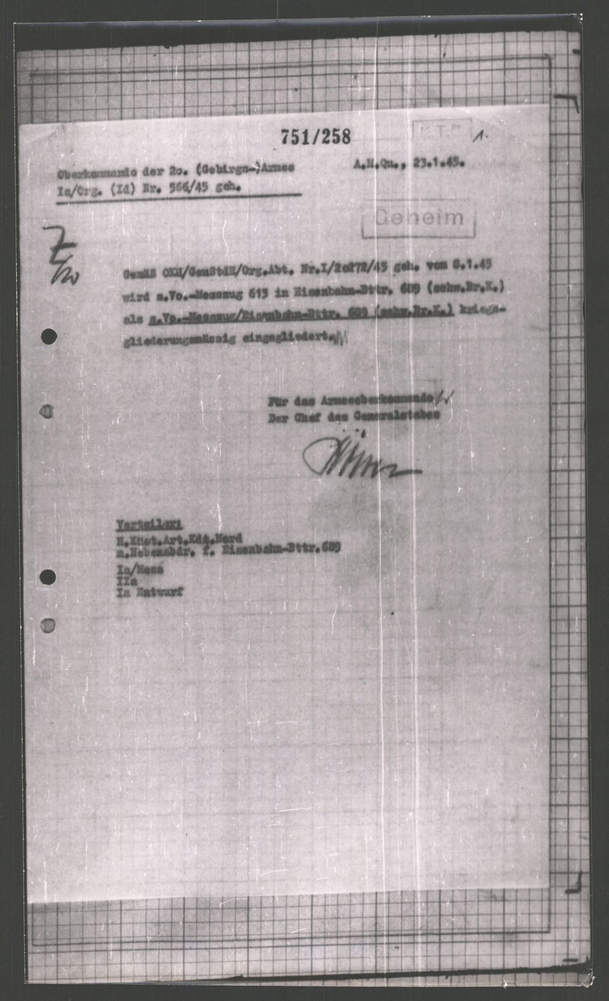 Forsvarets Overkommando. 2 kontor. Arkiv 11.4. Spredte tyske arkivsaker, AV/RA-RAFA-7031/D/Dar/Dara/L0002: Krigsdagbøker for 20. Gebirgs-Armee-Oberkommando (AOK 20), 1945, p. 240