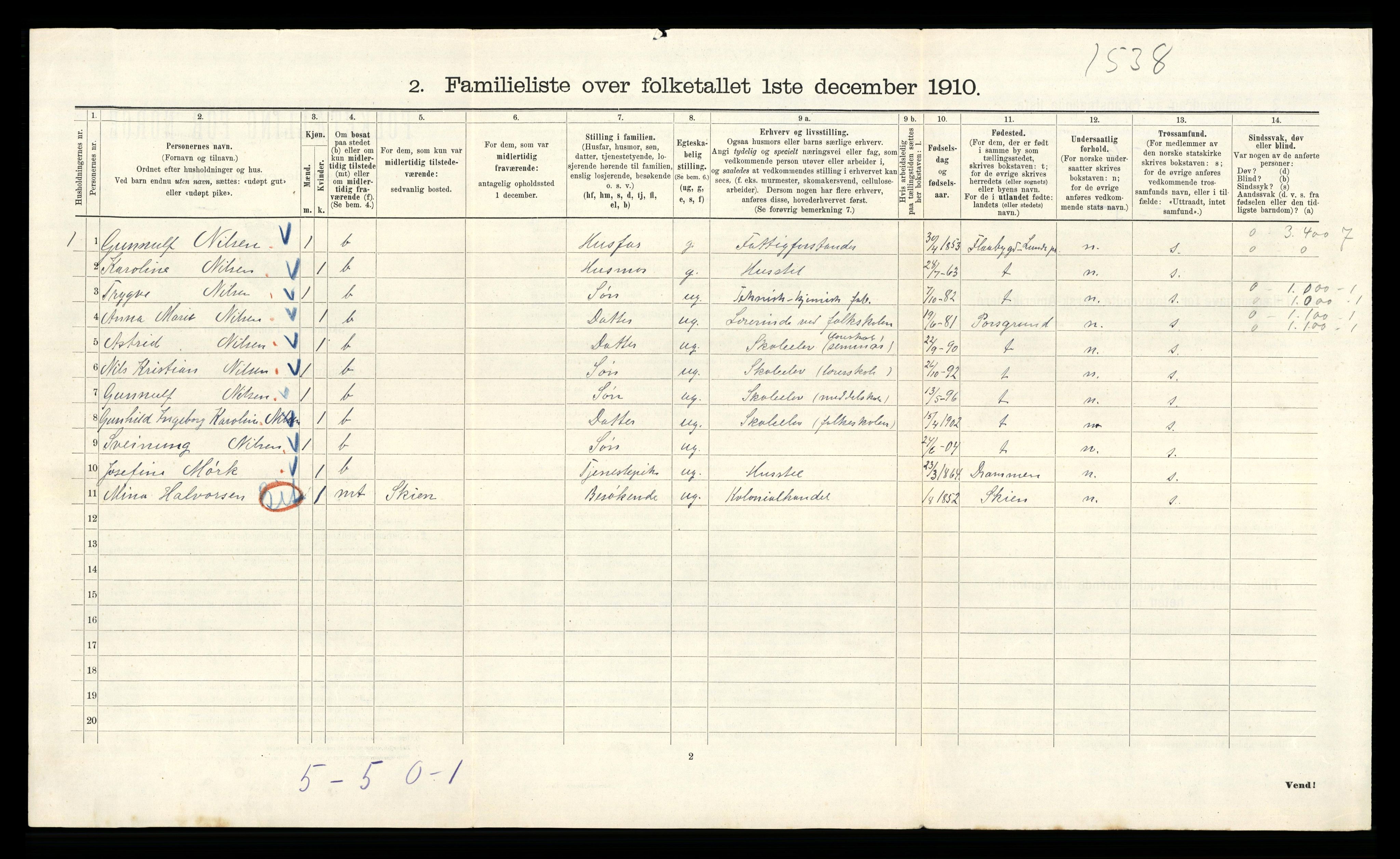 RA, 1910 census for Kristiania, 1910, p. 3716