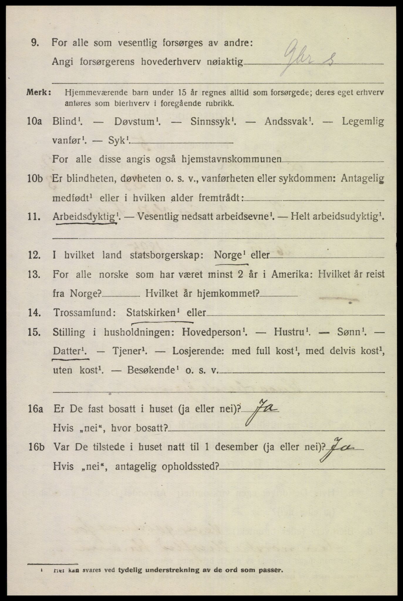 SAK, 1920 census for Laudal, 1920, p. 997