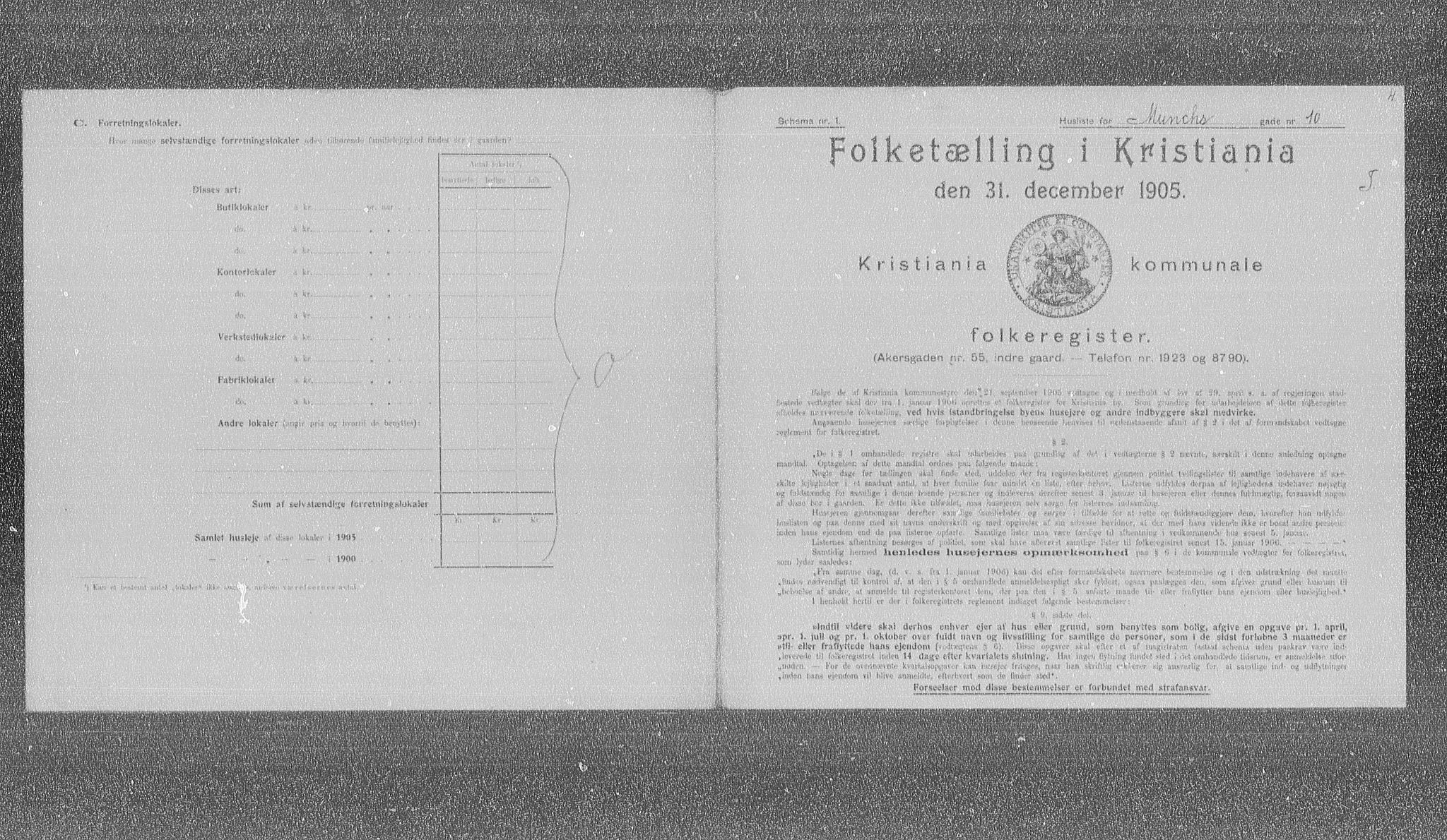 OBA, Municipal Census 1905 for Kristiania, 1905, p. 35017