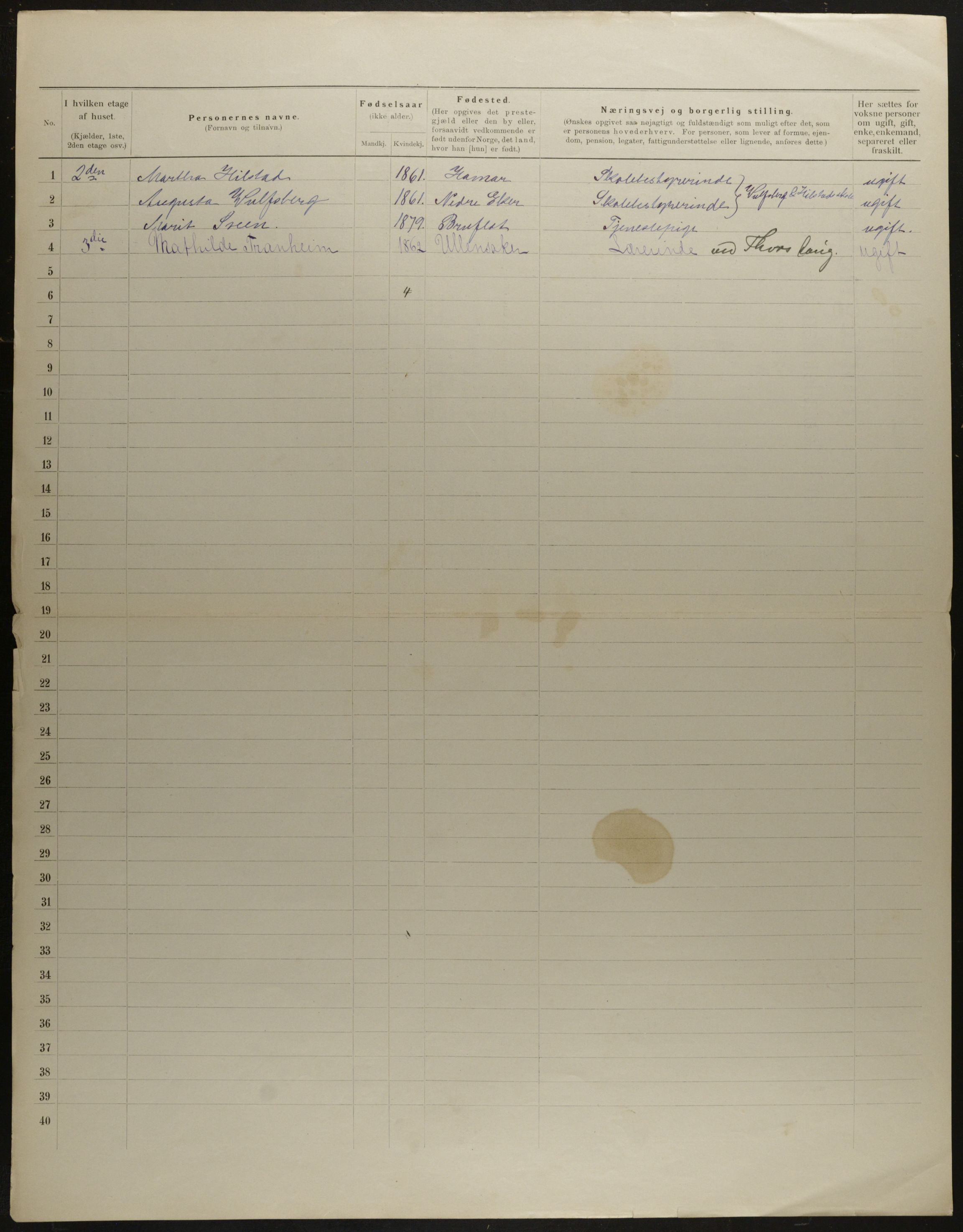 OBA, Municipal Census 1901 for Kristiania, 1901, p. 9039