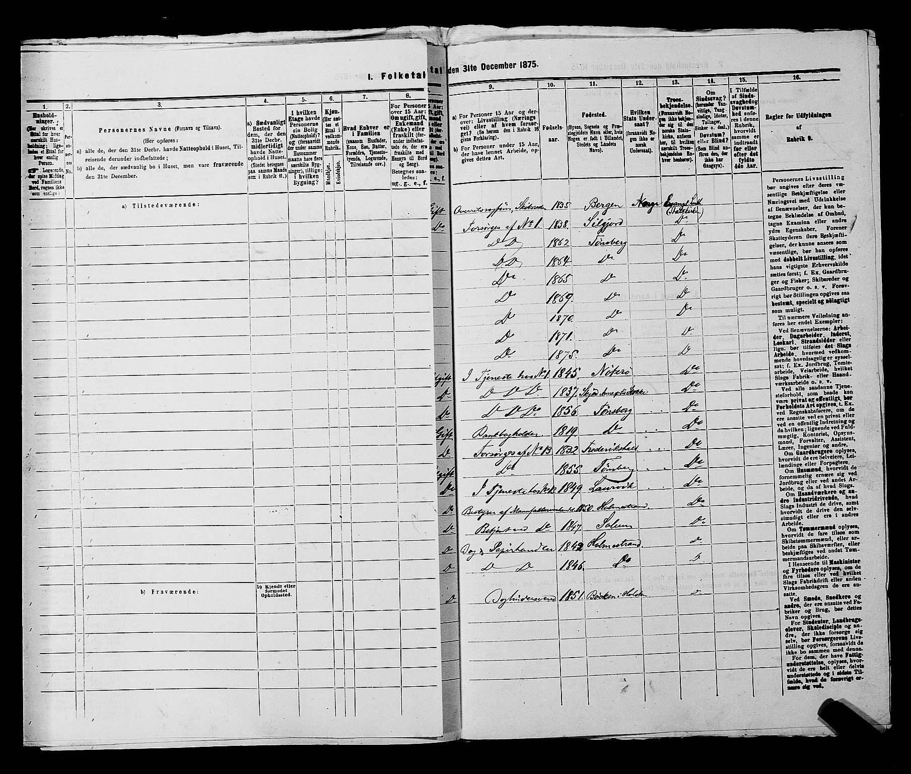 SAKO, 1875 census for 0705P Tønsberg, 1875, p. 160