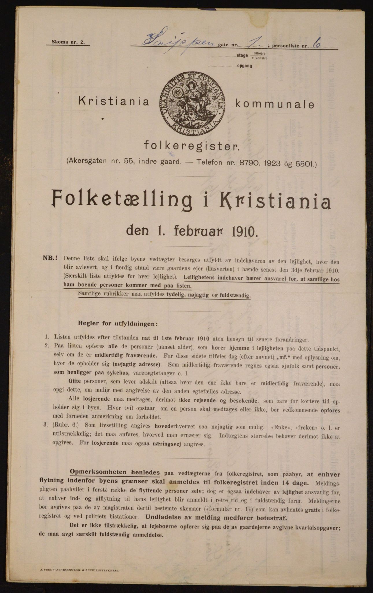 OBA, Municipal Census 1910 for Kristiania, 1910, p. 93393