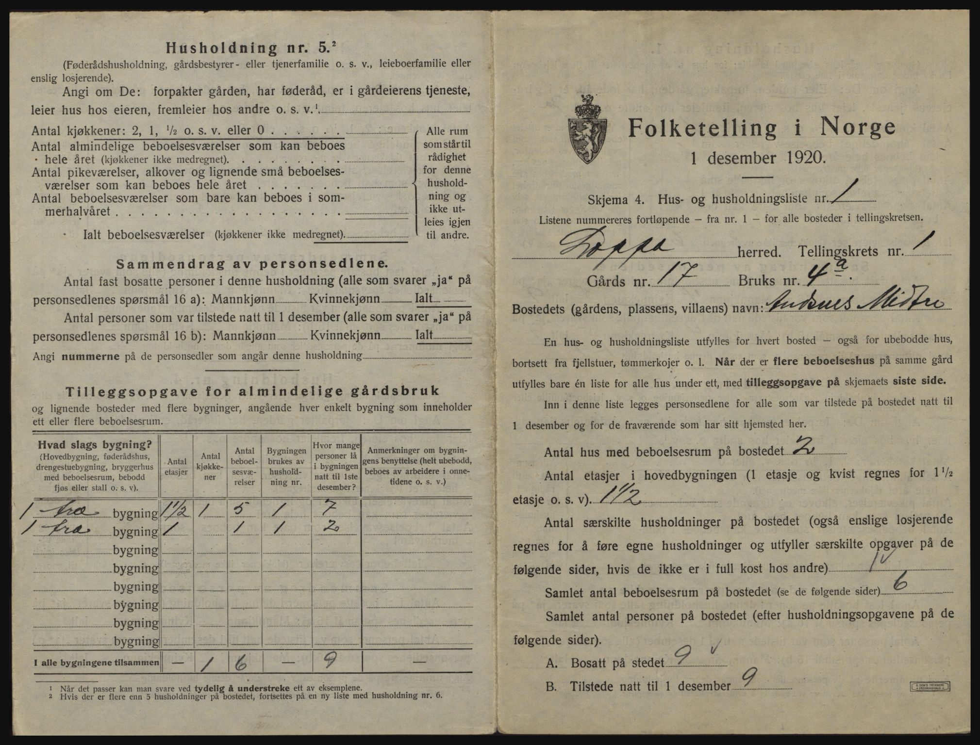 SATØ, 1920 census for Loppa, 1920, p. 34