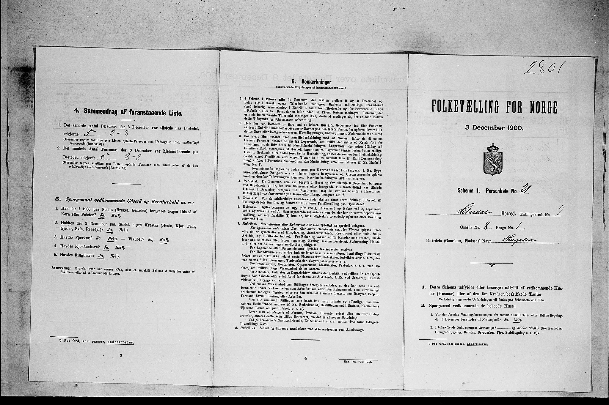 SAKO, 1900 census for Heddal, 1900, p. 194