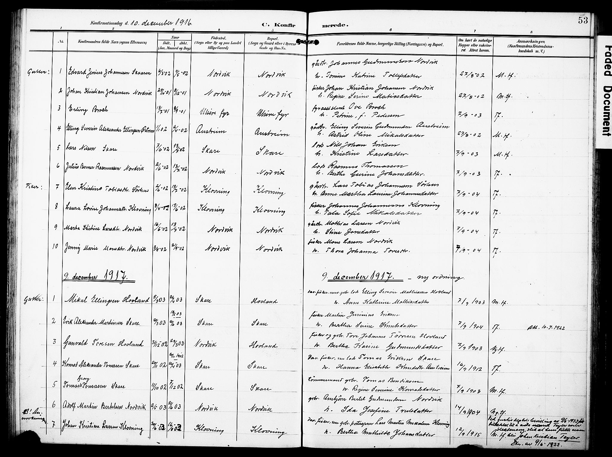 Torvastad sokneprestkontor, AV/SAST-A -101857/H/Ha/Haa/L0018: Parish register (official) no. A 17, 1903-1925, p. 53