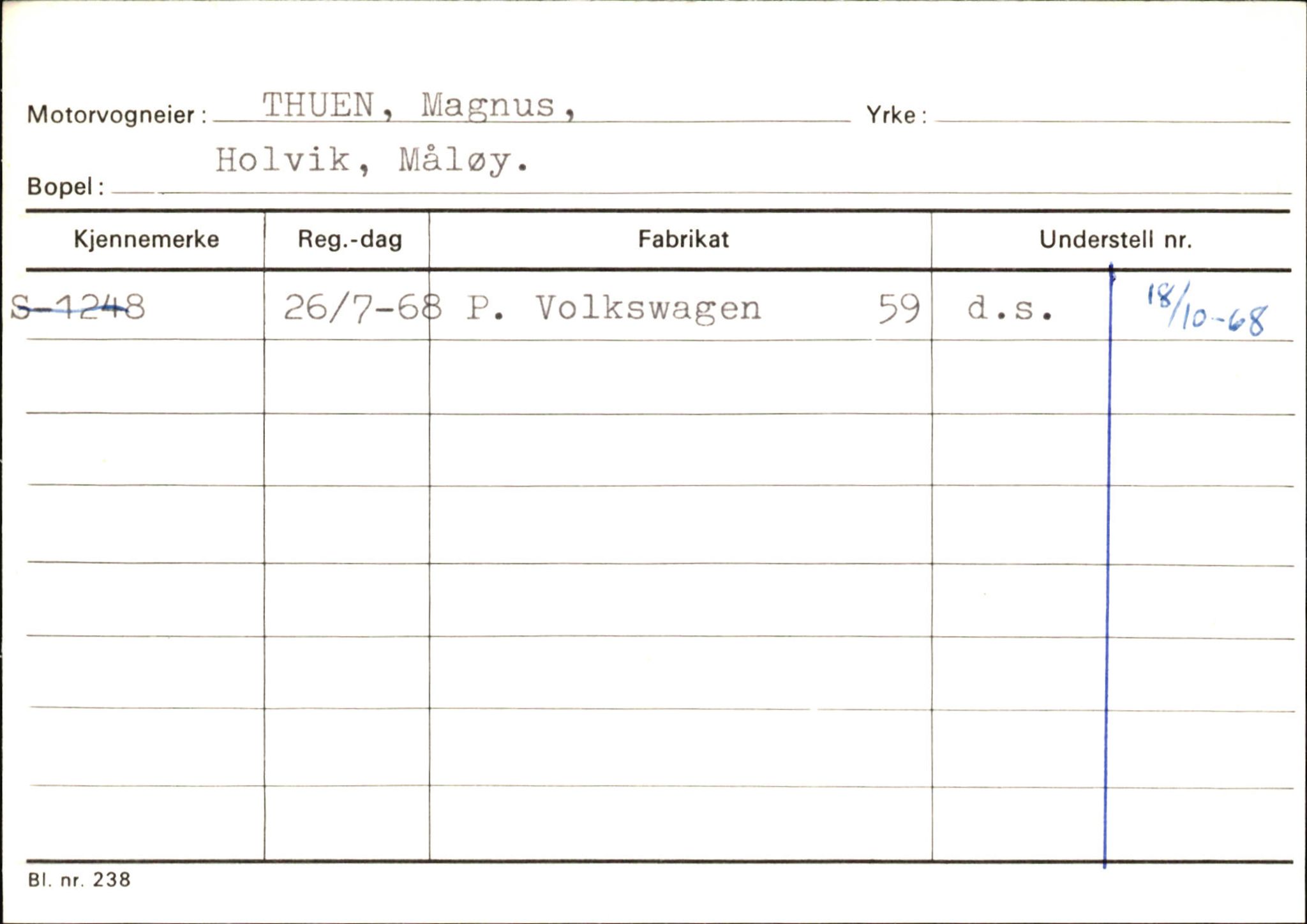 Statens vegvesen, Sogn og Fjordane vegkontor, AV/SAB-A-5301/4/F/L0145: Registerkort Vågsøy S-Å. Årdal I-P, 1945-1975, p. 489