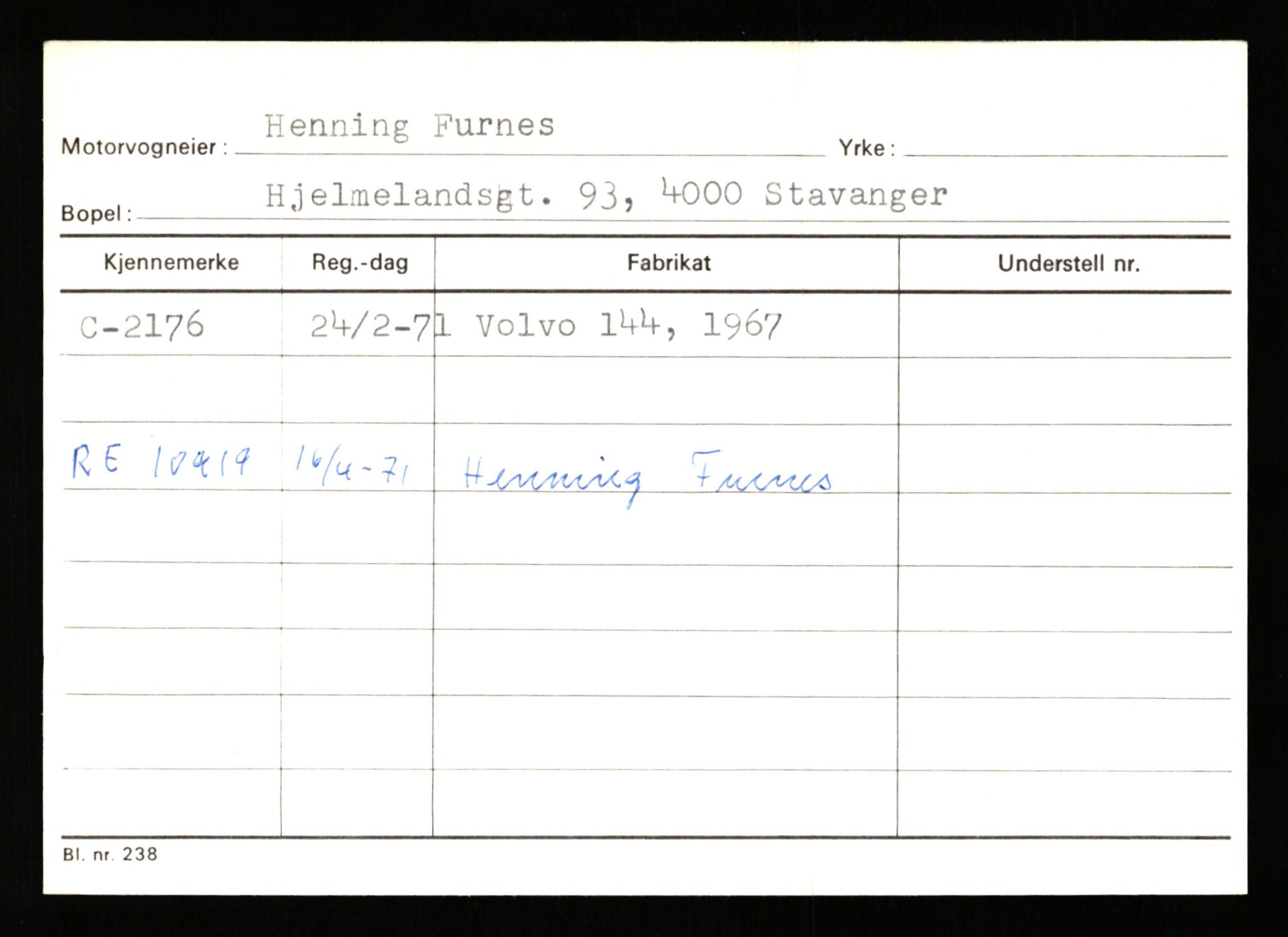 Stavanger trafikkstasjon, AV/SAST-A-101942/0/G/L0001: Registreringsnummer: 0 - 5782, 1930-1971, p. 1497