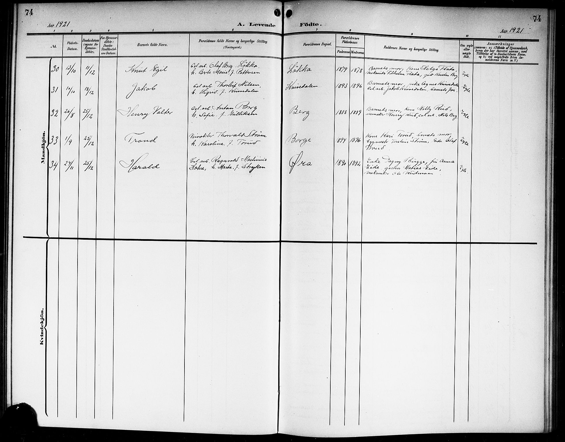 Eiker kirkebøker, SAKO/A-4/G/Gb/L0005: Parish register (copy) no. II 5, 1901-1923, p. 74