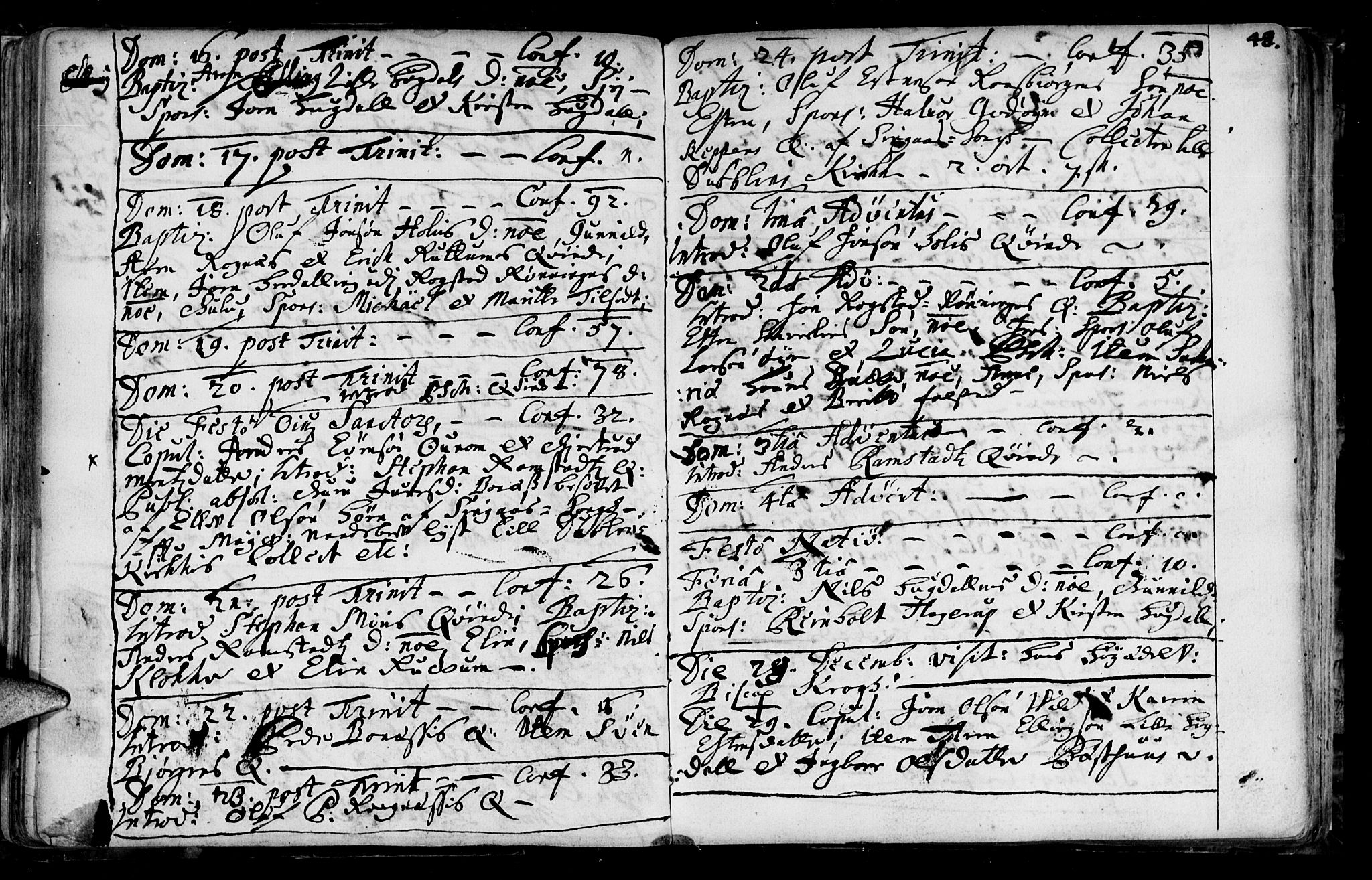 Ministerialprotokoller, klokkerbøker og fødselsregistre - Sør-Trøndelag, SAT/A-1456/687/L0990: Parish register (official) no. 687A01, 1690-1746, p. 48