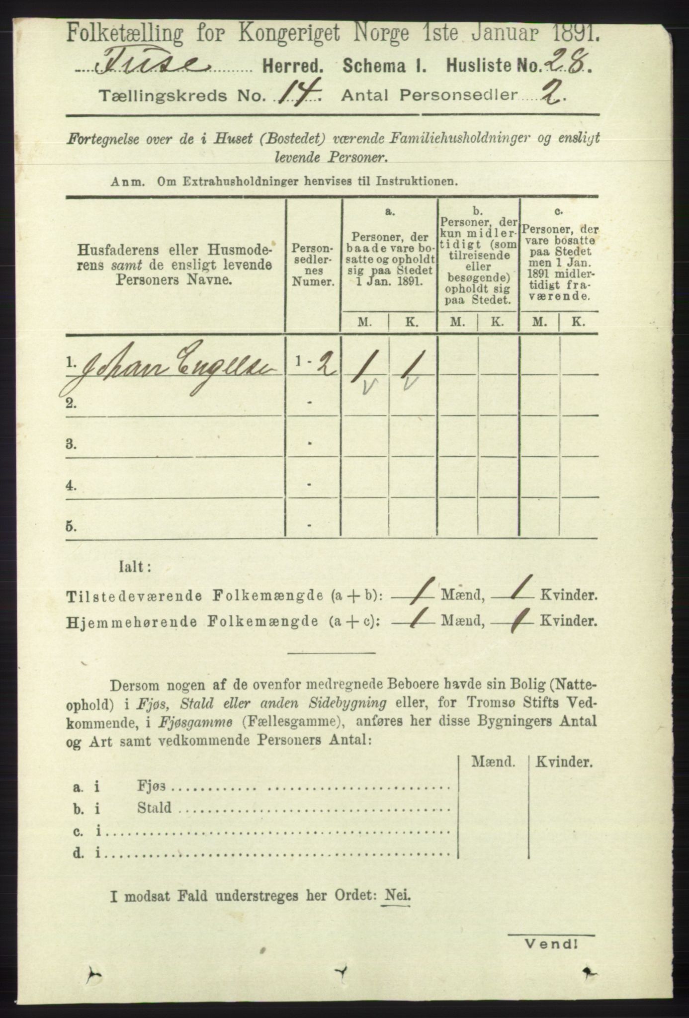 RA, 1891 census for 1241 Fusa, 1891, p. 3169