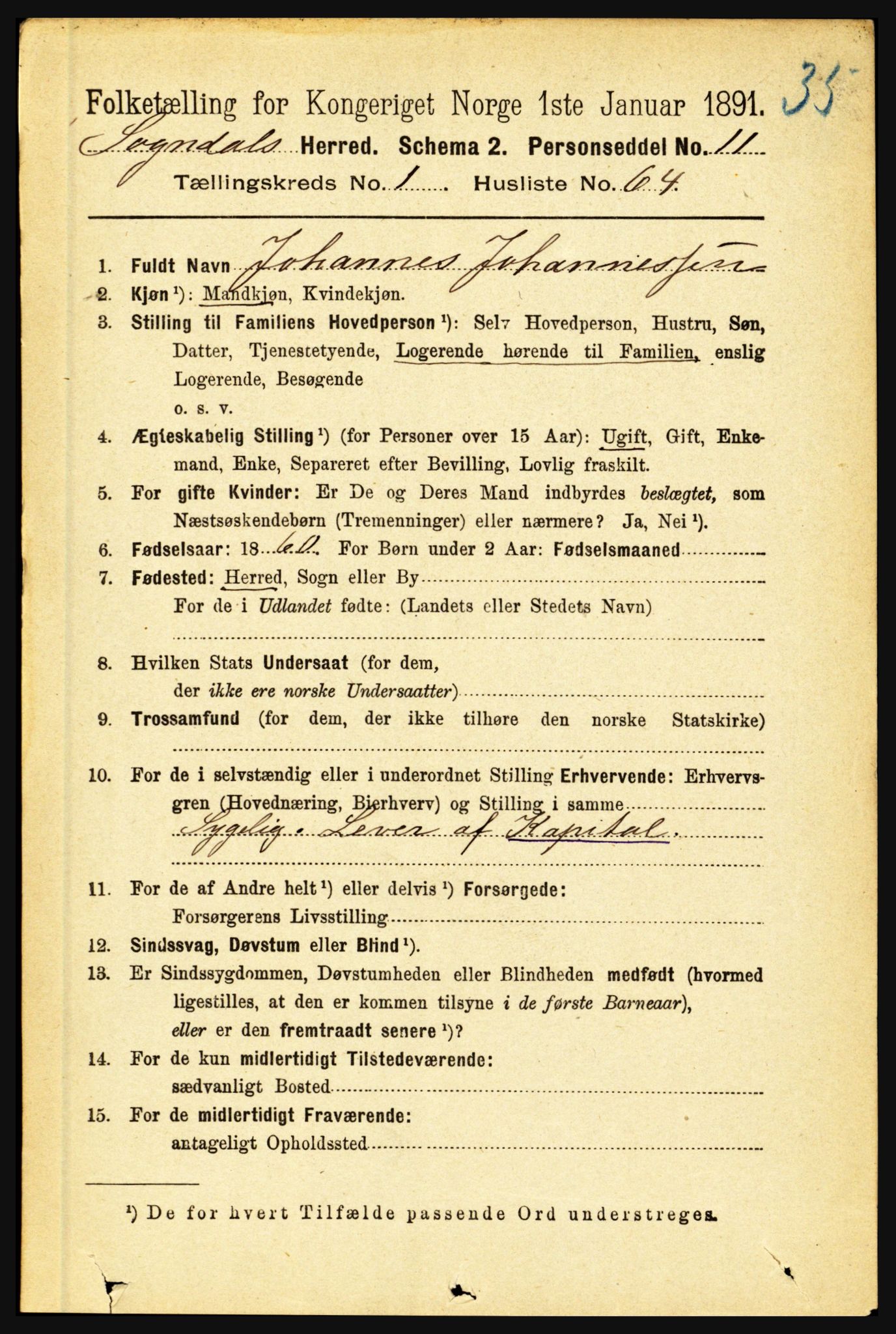 RA, 1891 census for 1420 Sogndal, 1891, p. 437