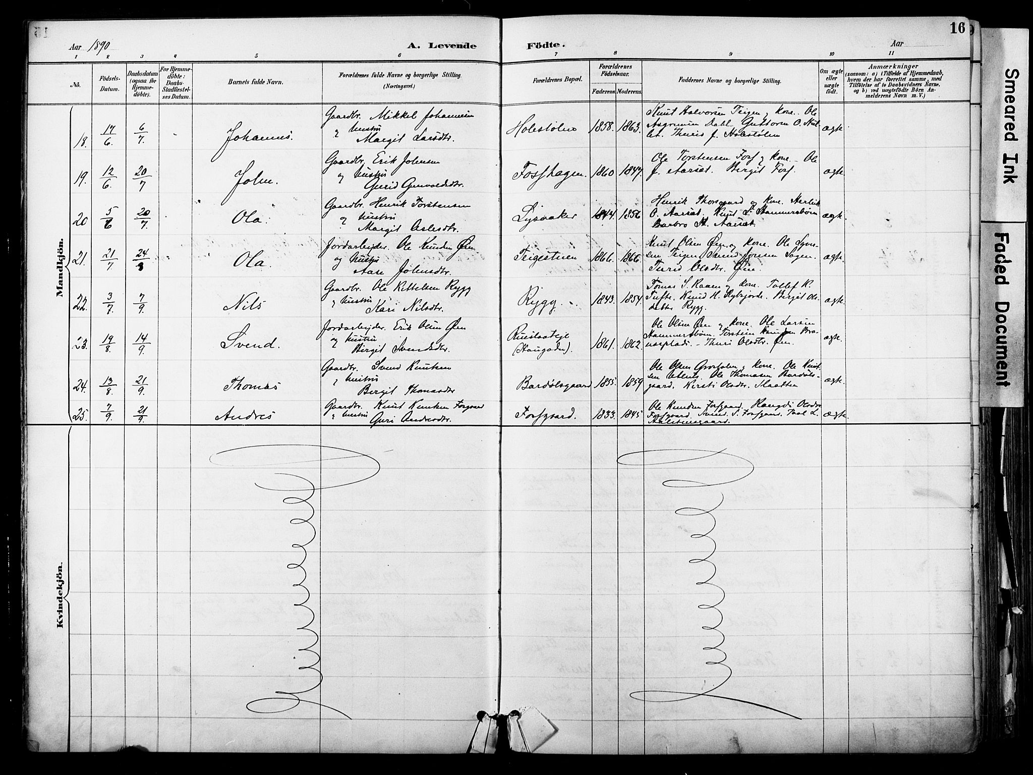 Hol kirkebøker, SAKO/A-227/F/Fa/L0003: Parish register (official) no. I 3, 1887-1918, p. 16