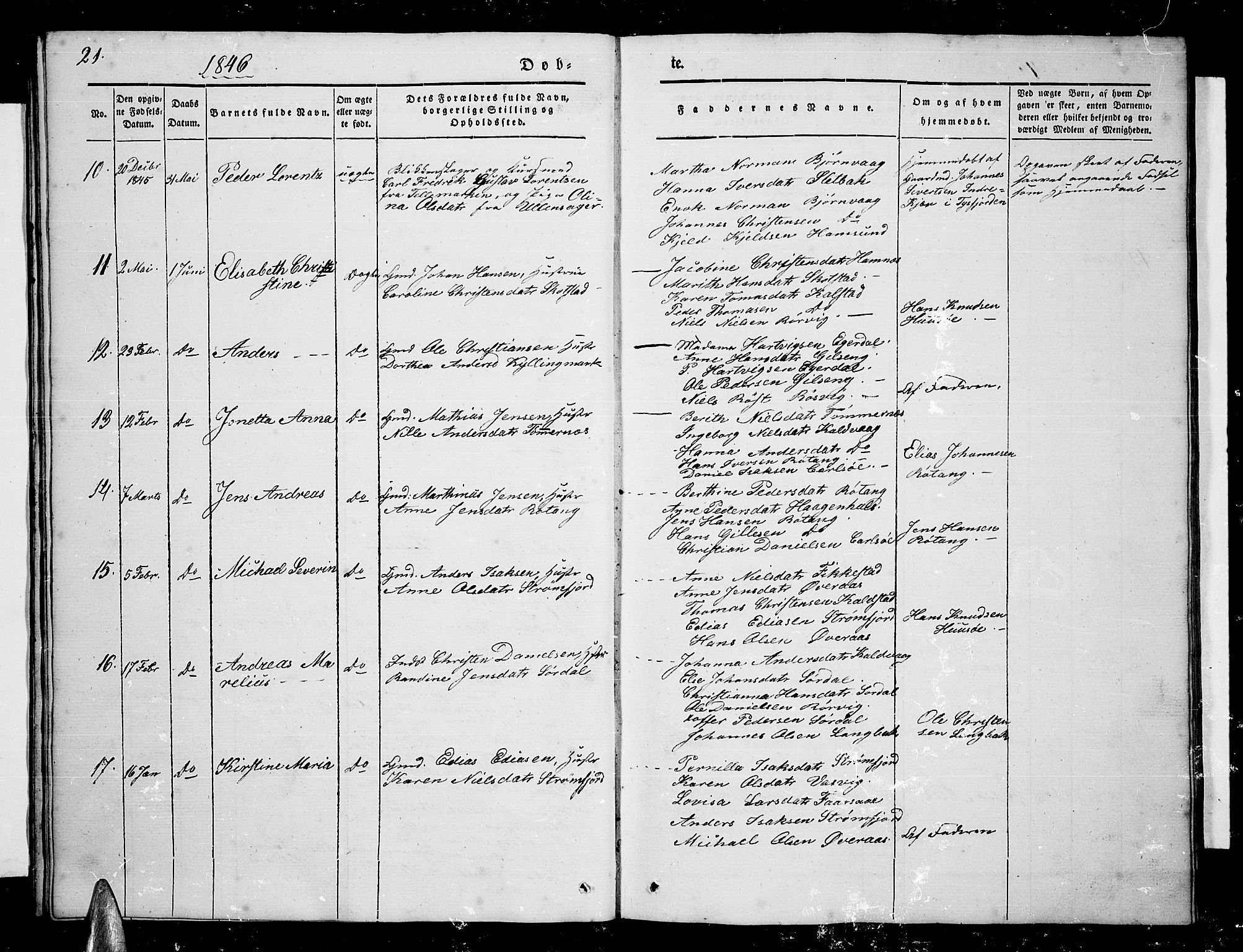 Ministerialprotokoller, klokkerbøker og fødselsregistre - Nordland, AV/SAT-A-1459/859/L0856: Parish register (copy) no. 859C02, 1843-1854, p. 21