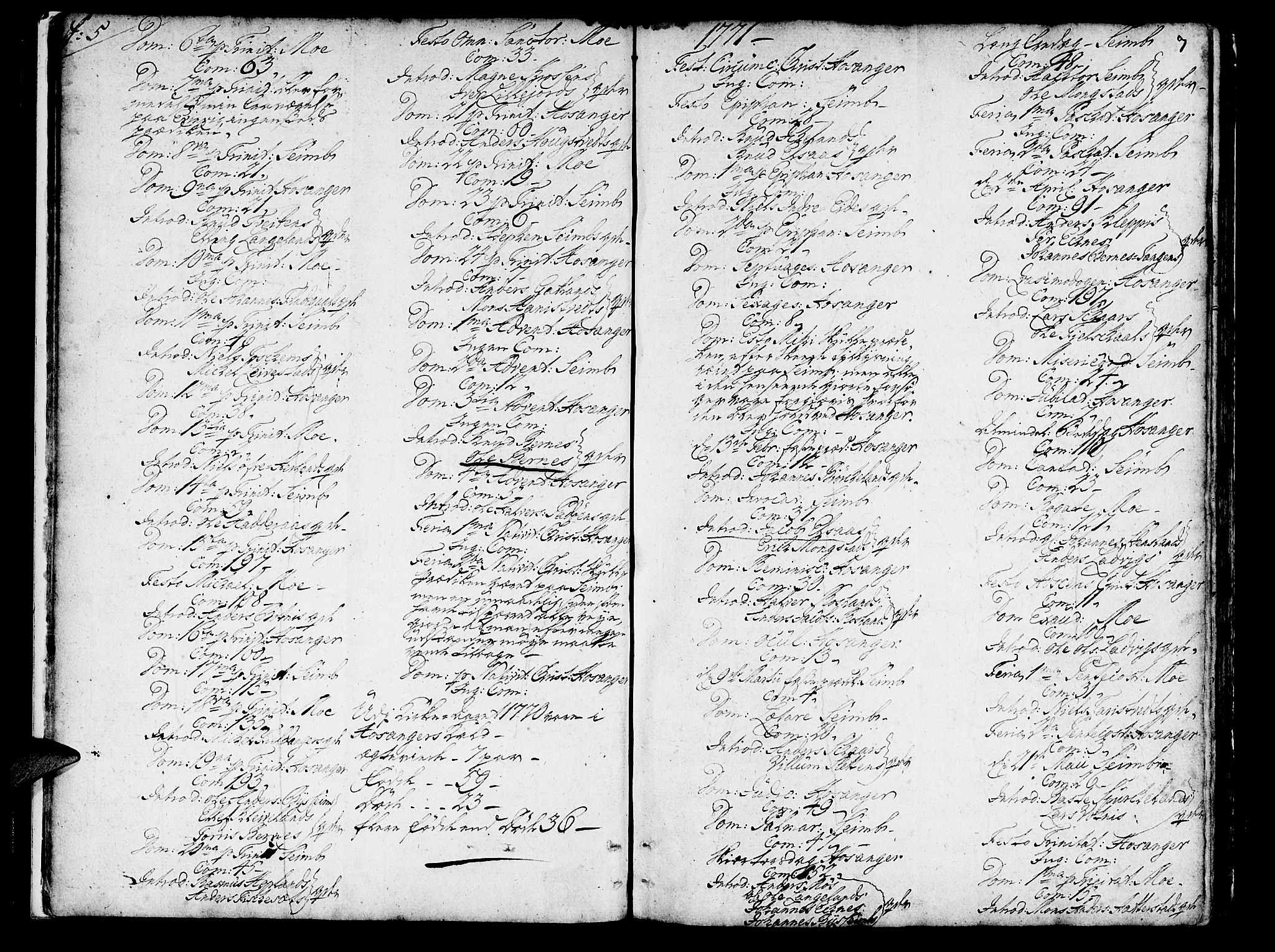 Hosanger sokneprestembete, AV/SAB-A-75801/H/Haa: Parish register (official) no. A 2 /1, 1766-1793, p. 7