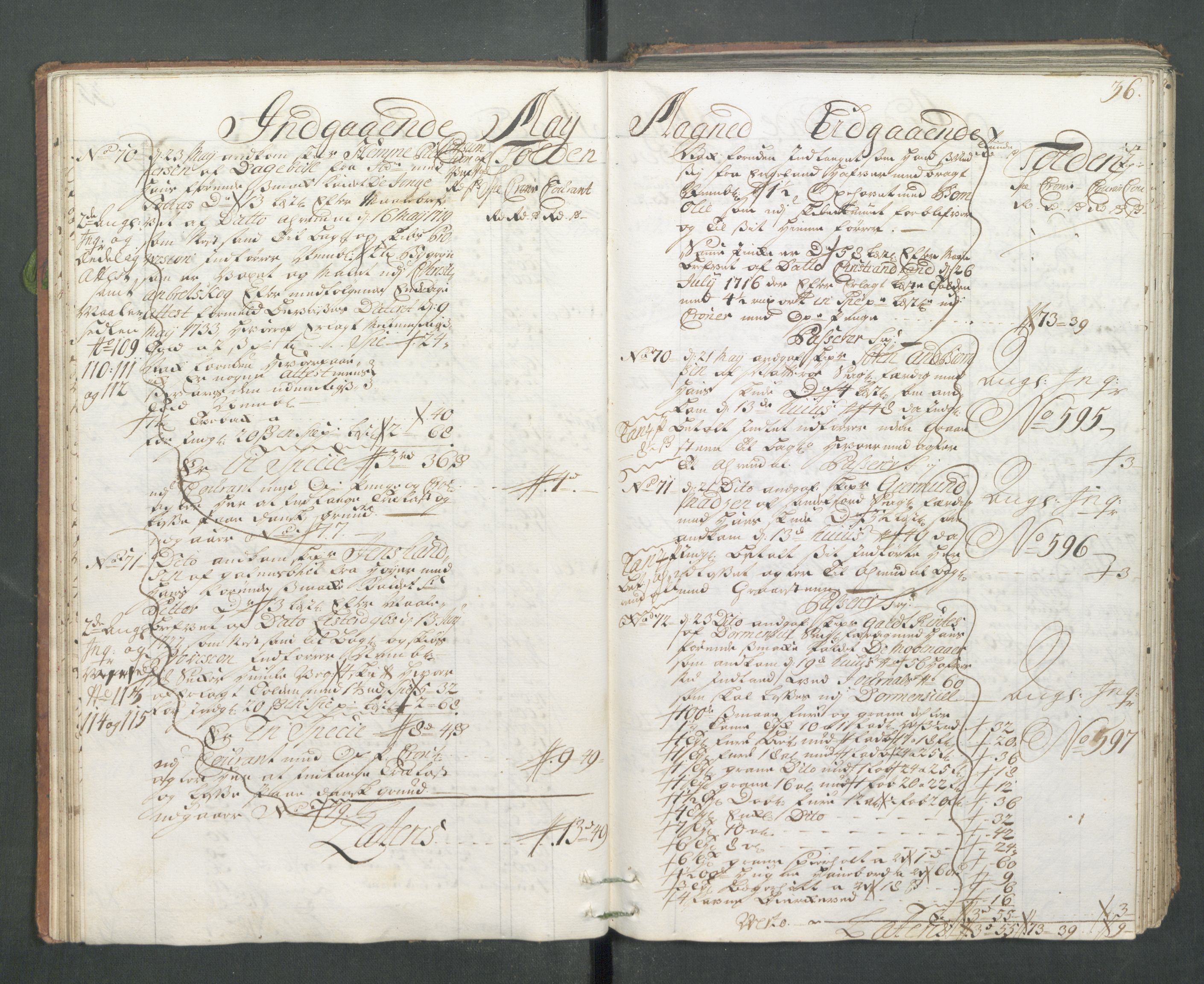 Generaltollkammeret, tollregnskaper, AV/RA-EA-5490/R14/L0013/0001: Tollregnskaper Øster-Risør / Hovedtollbok, 1733, p. 35b-36a