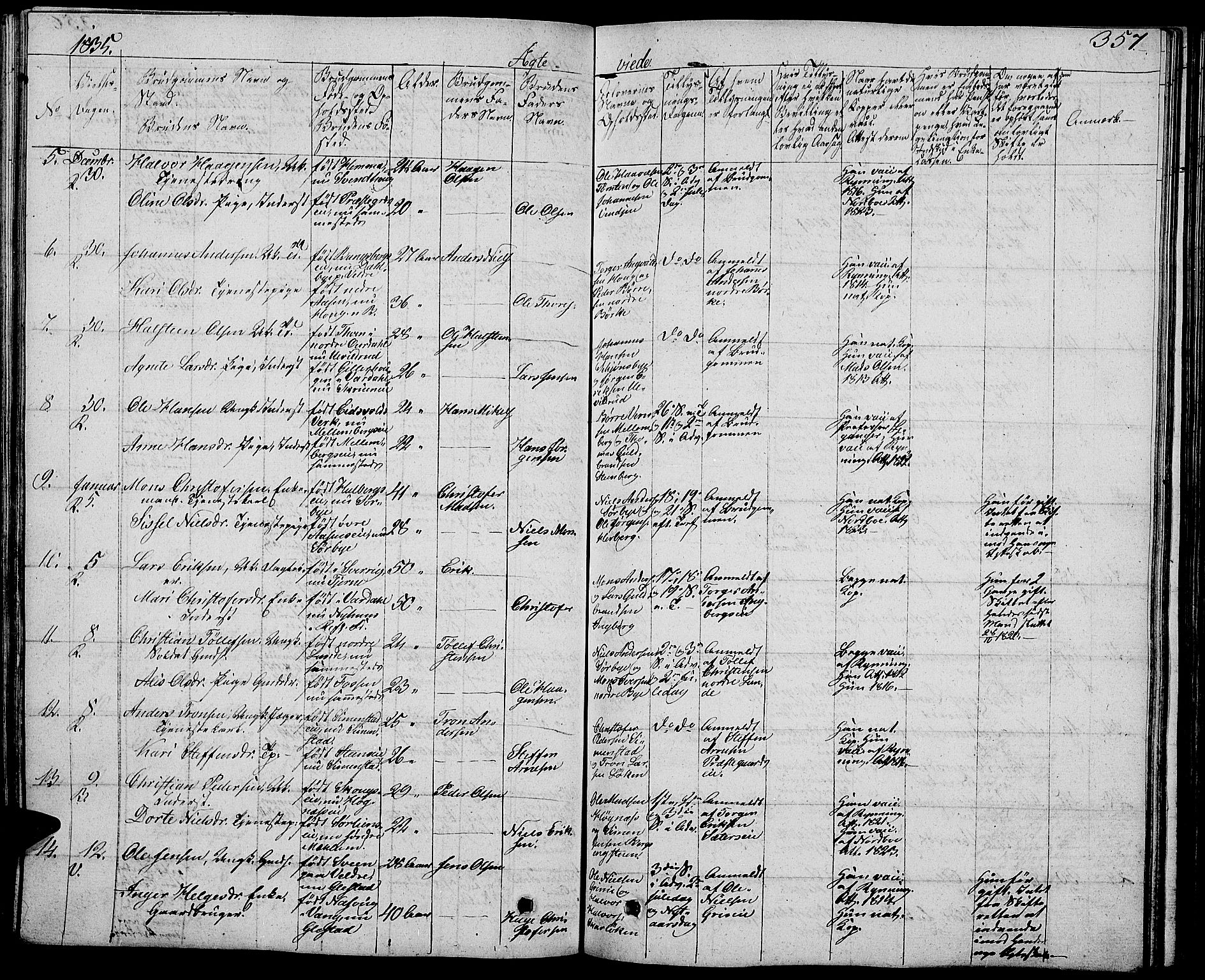 Ringsaker prestekontor, SAH/PREST-014/L/La/L0004: Parish register (copy) no. 4, 1827-1838, p. 357