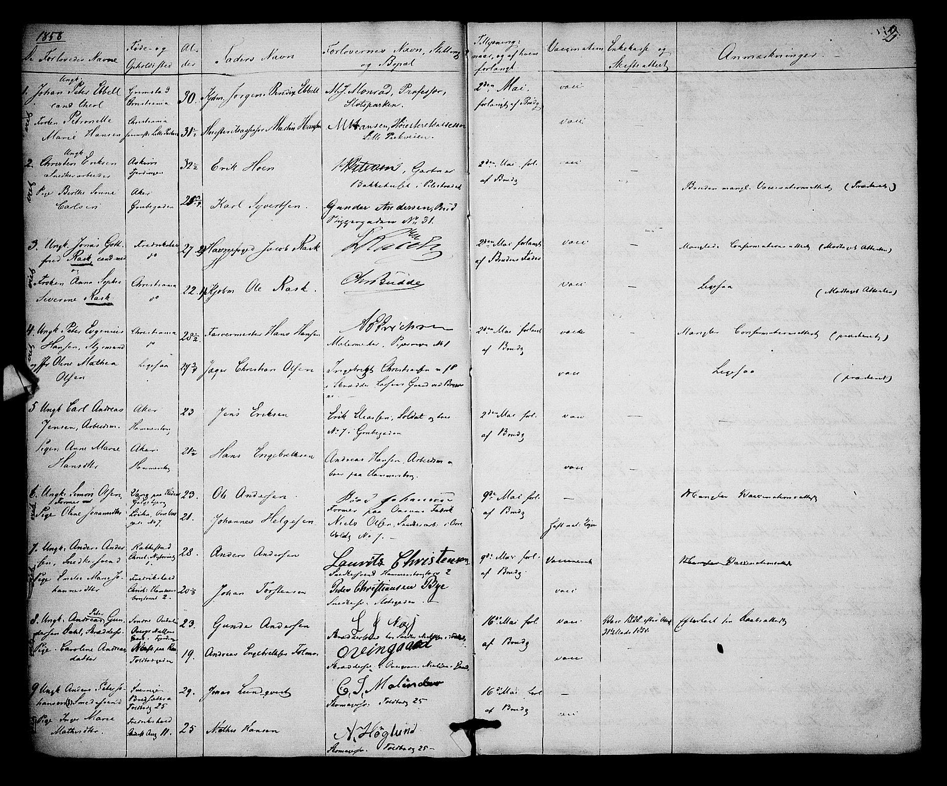 Trefoldighet prestekontor Kirkebøker, SAO/A-10882/H/Ha/L0001: Banns register no. 1, 1858-1870, p. 2