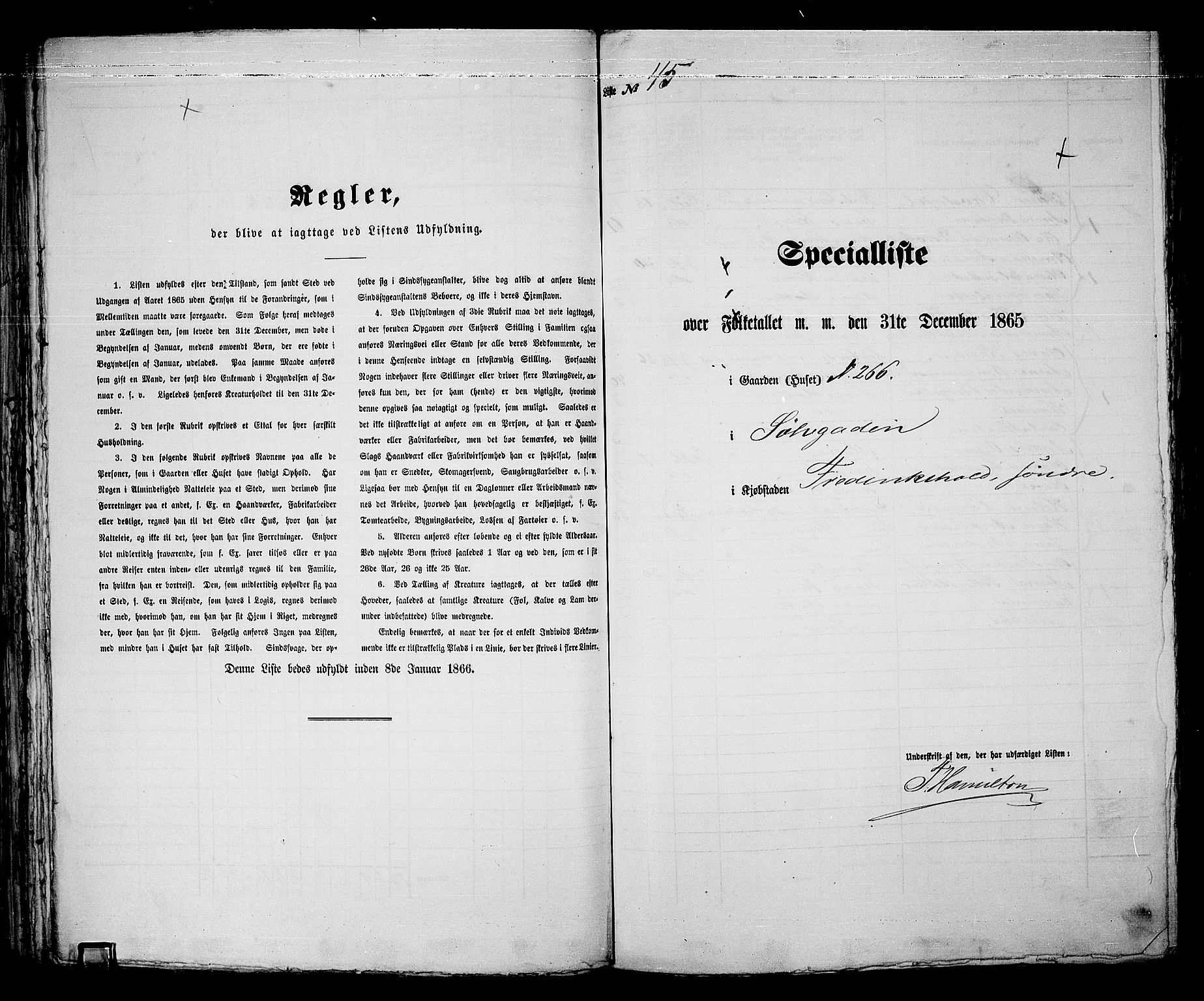 RA, 1865 census for Fredrikshald, 1865, p. 97