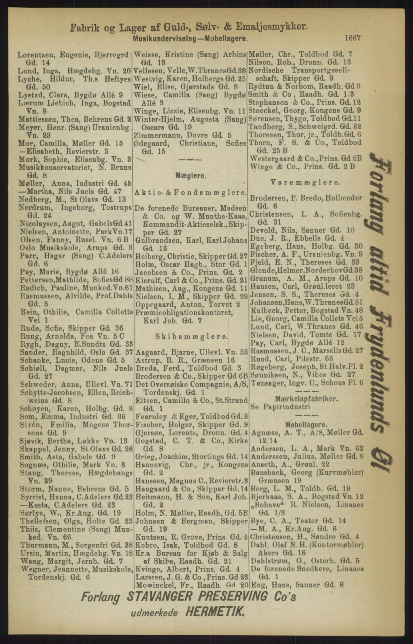 Kristiania/Oslo adressebok, PUBL/-, 1911, p. 1667