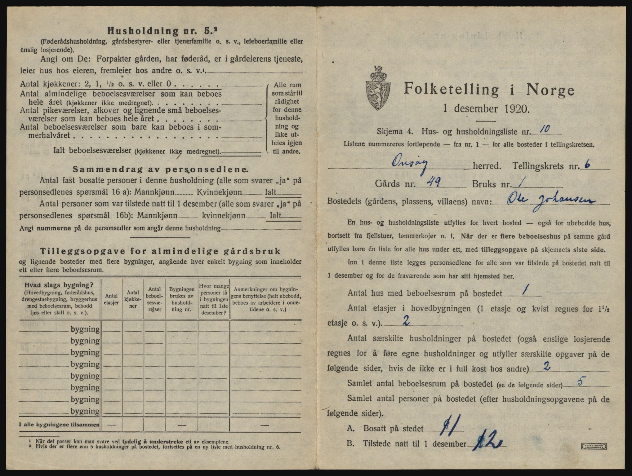 SAO, 1920 census for Onsøy, 1920, p. 948