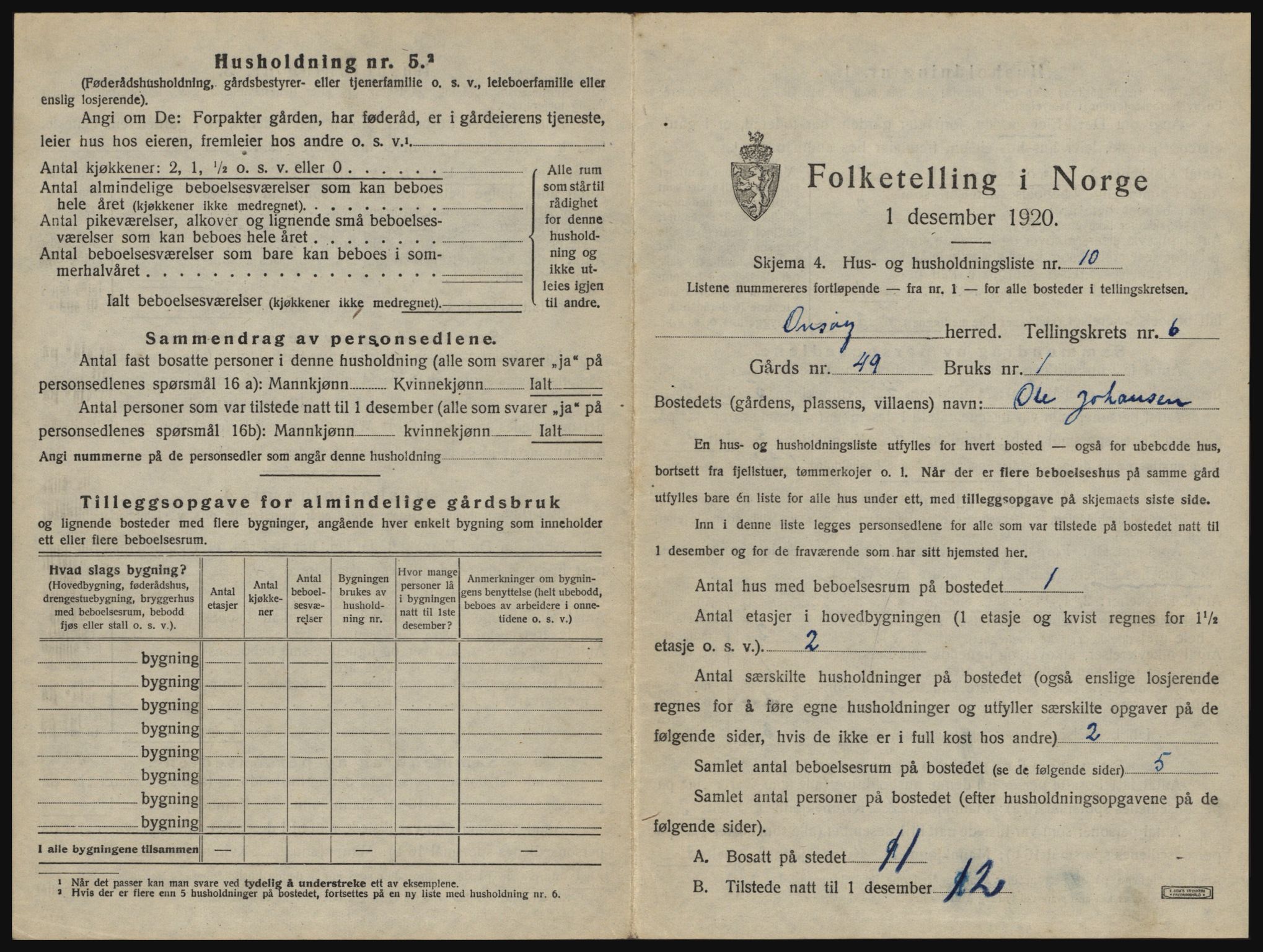 SAO, 1920 census for Onsøy, 1920, p. 948