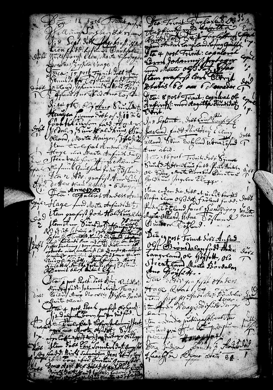 Os sokneprestembete, SAB/A-99929: Parish register (official) no. A 4, 1669-1760, p. 35