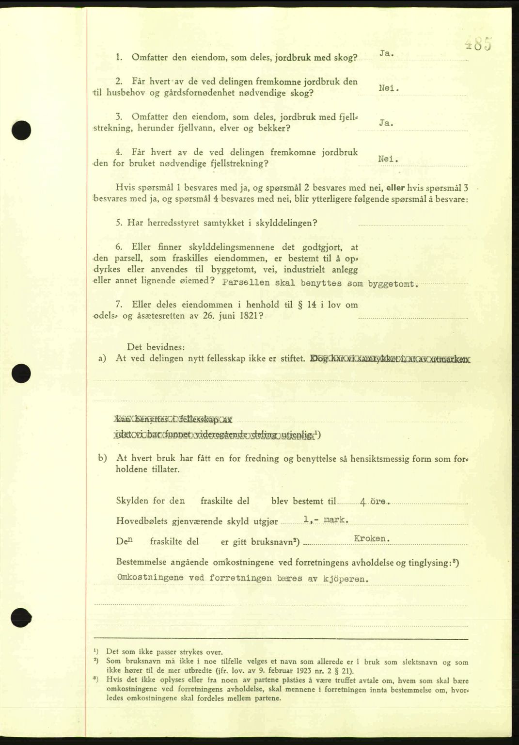 Steigen og Ofoten sorenskriveri, AV/SAT-A-0030/1/2/2C: Mortgage book no. A9-12, 1942-1946, Diary no: : 240/1943