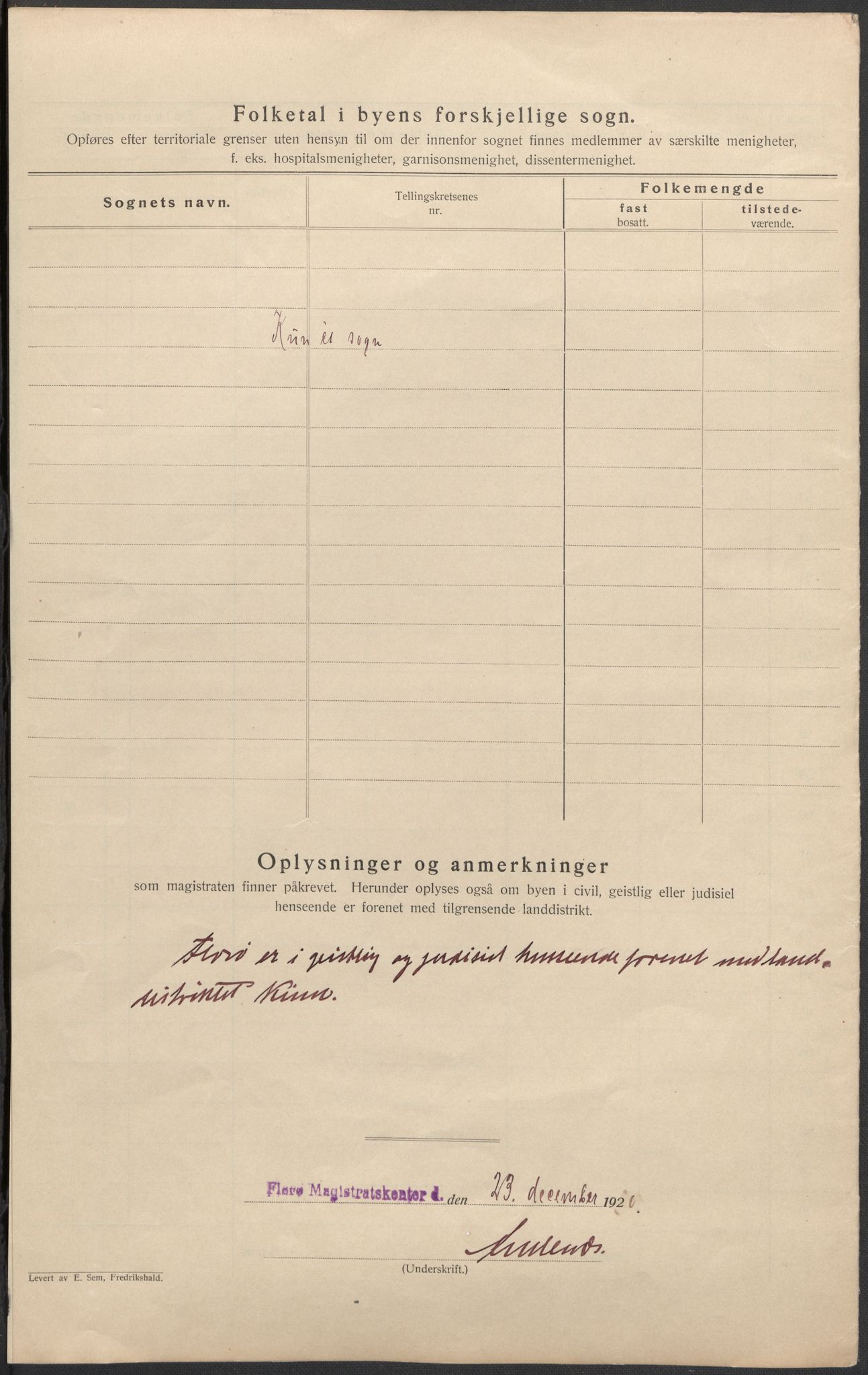 SAB, 1920 census for Florø, 1920, p. 3