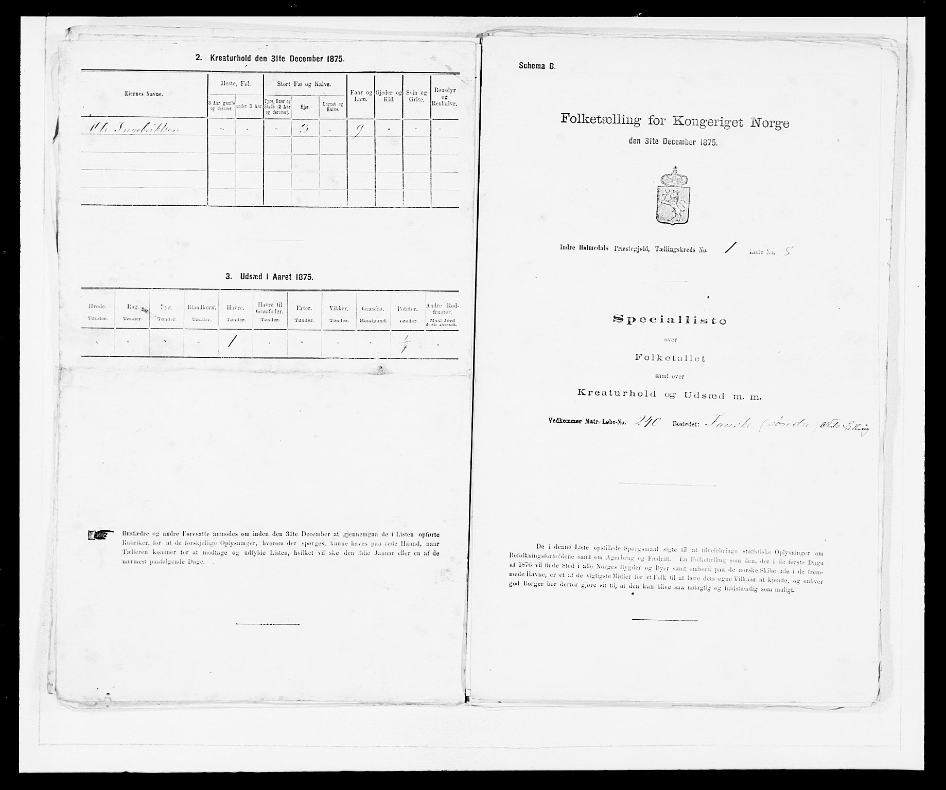 SAB, 1875 census for 1430P Indre Holmedal, 1875, p. 41