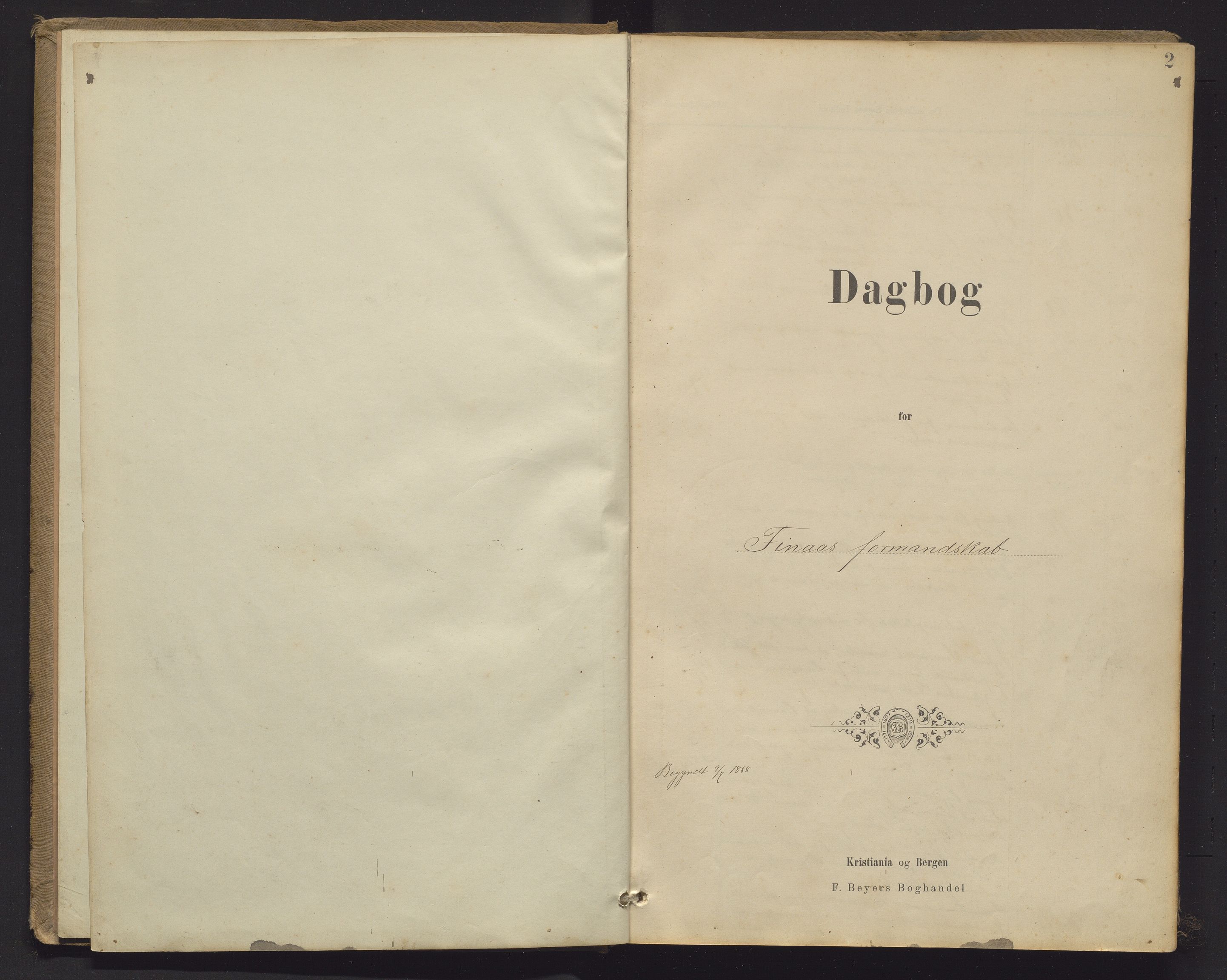 Finnaas kommune. Formannskapet, IKAH/1218a-021/C/Ca/L0002: Postjournal for formannskapet, 1888-1901, p. 2