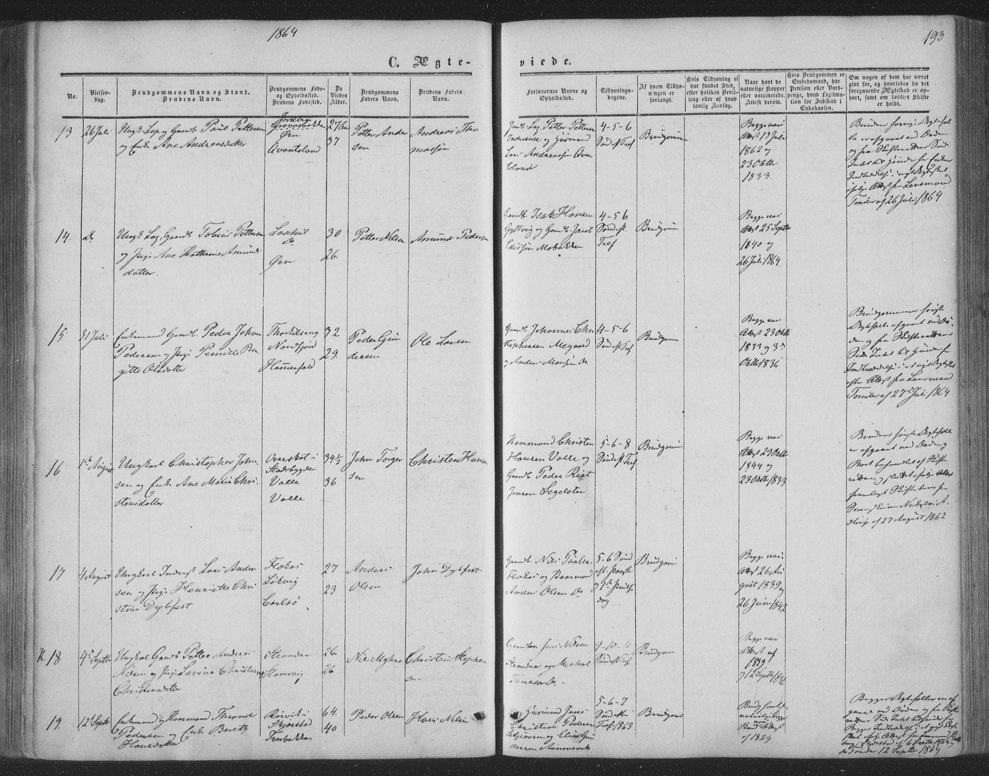 Ministerialprotokoller, klokkerbøker og fødselsregistre - Nordland, AV/SAT-A-1459/853/L0770: Parish register (official) no. 853A09, 1857-1870, p. 193