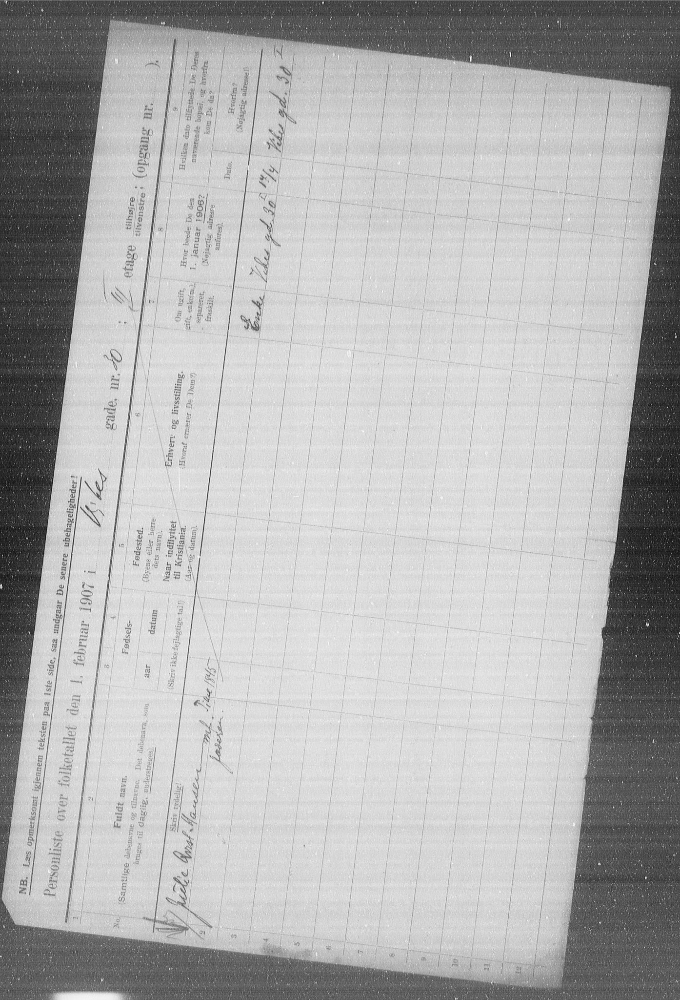 OBA, Municipal Census 1907 for Kristiania, 1907, p. 62790