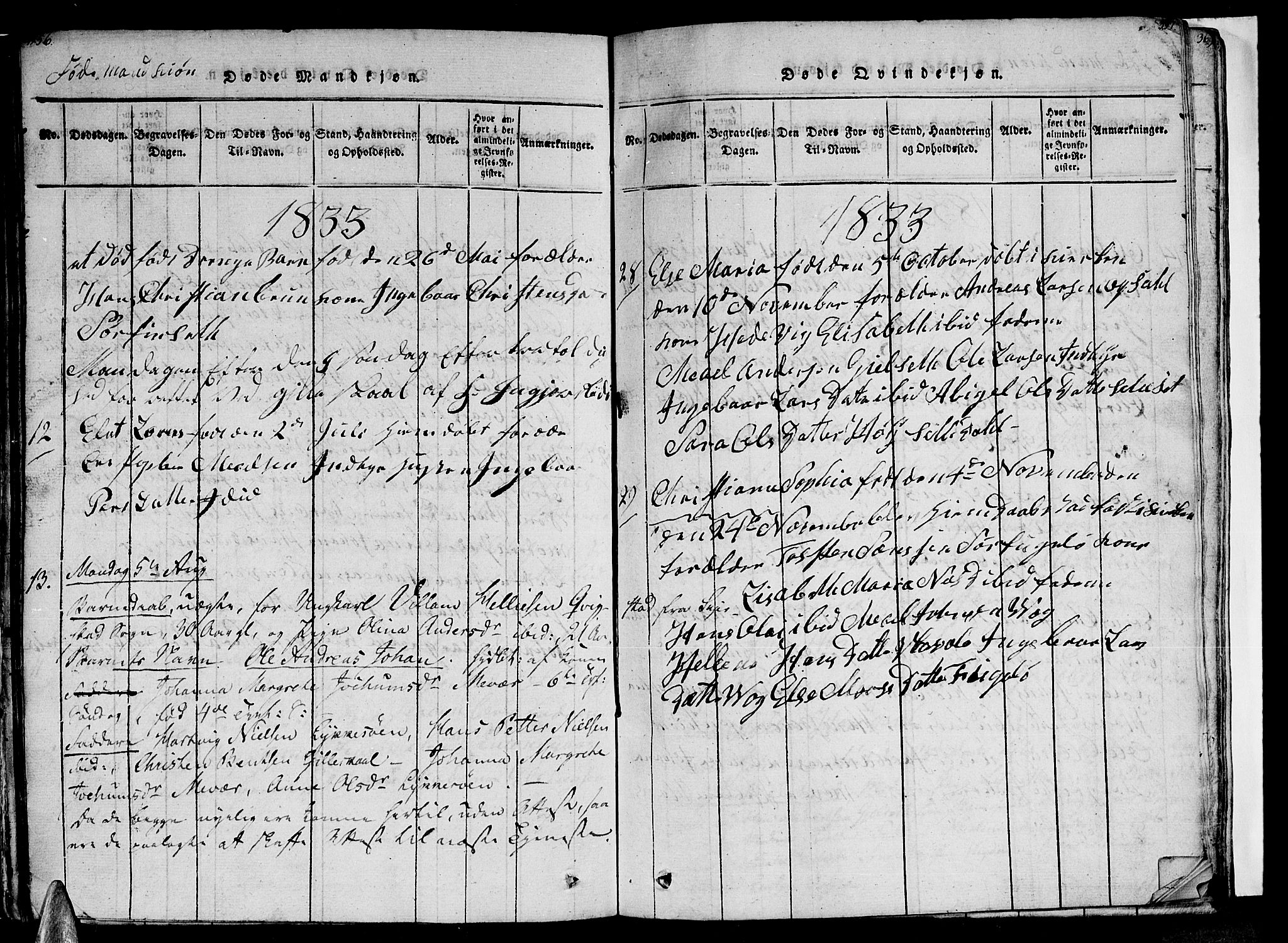 Ministerialprotokoller, klokkerbøker og fødselsregistre - Nordland, AV/SAT-A-1459/805/L0105: Parish register (copy) no. 805C01, 1820-1839, p. 356-357