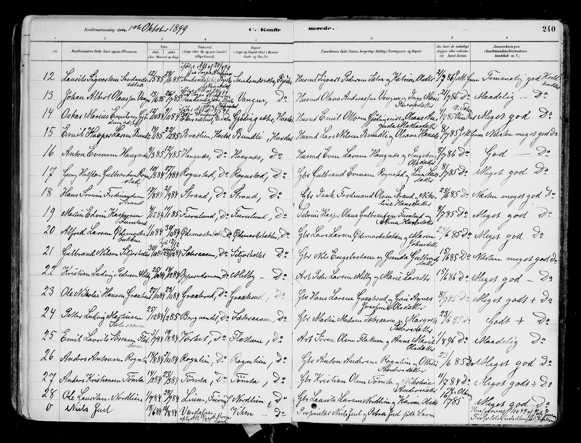 Hurdal prestekontor Kirkebøker, AV/SAO-A-10889/F/Fa/L0007: Parish register (official) no. I 7, 1878-1906, p. 240