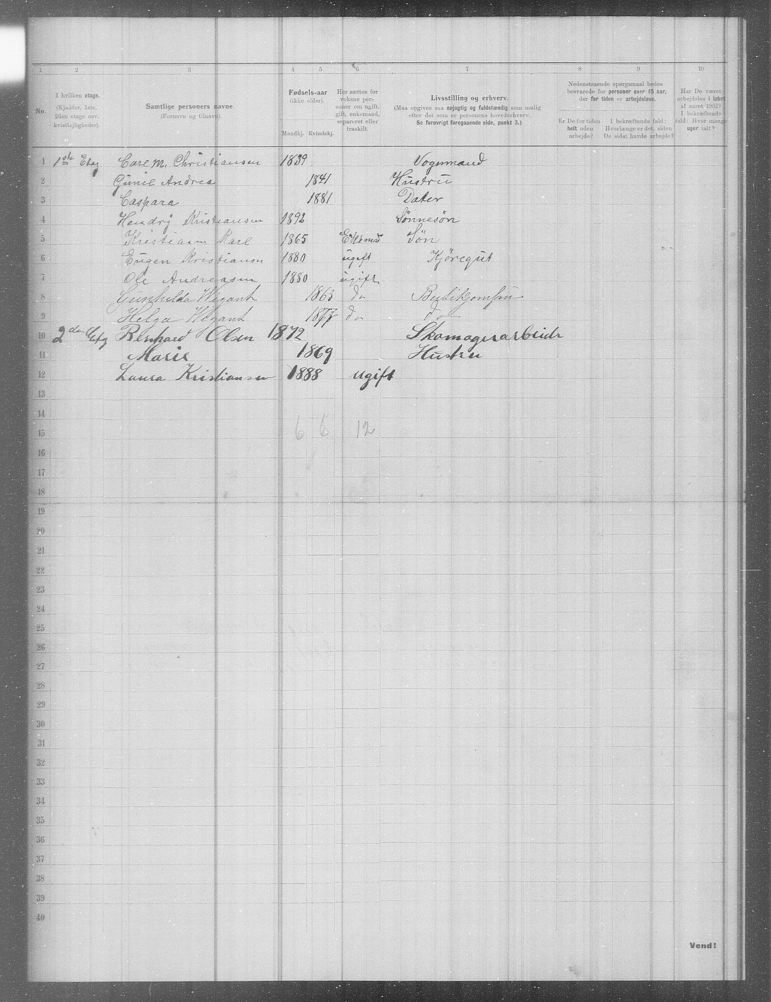 OBA, Municipal Census 1902 for Kristiania, 1902, p. 6628