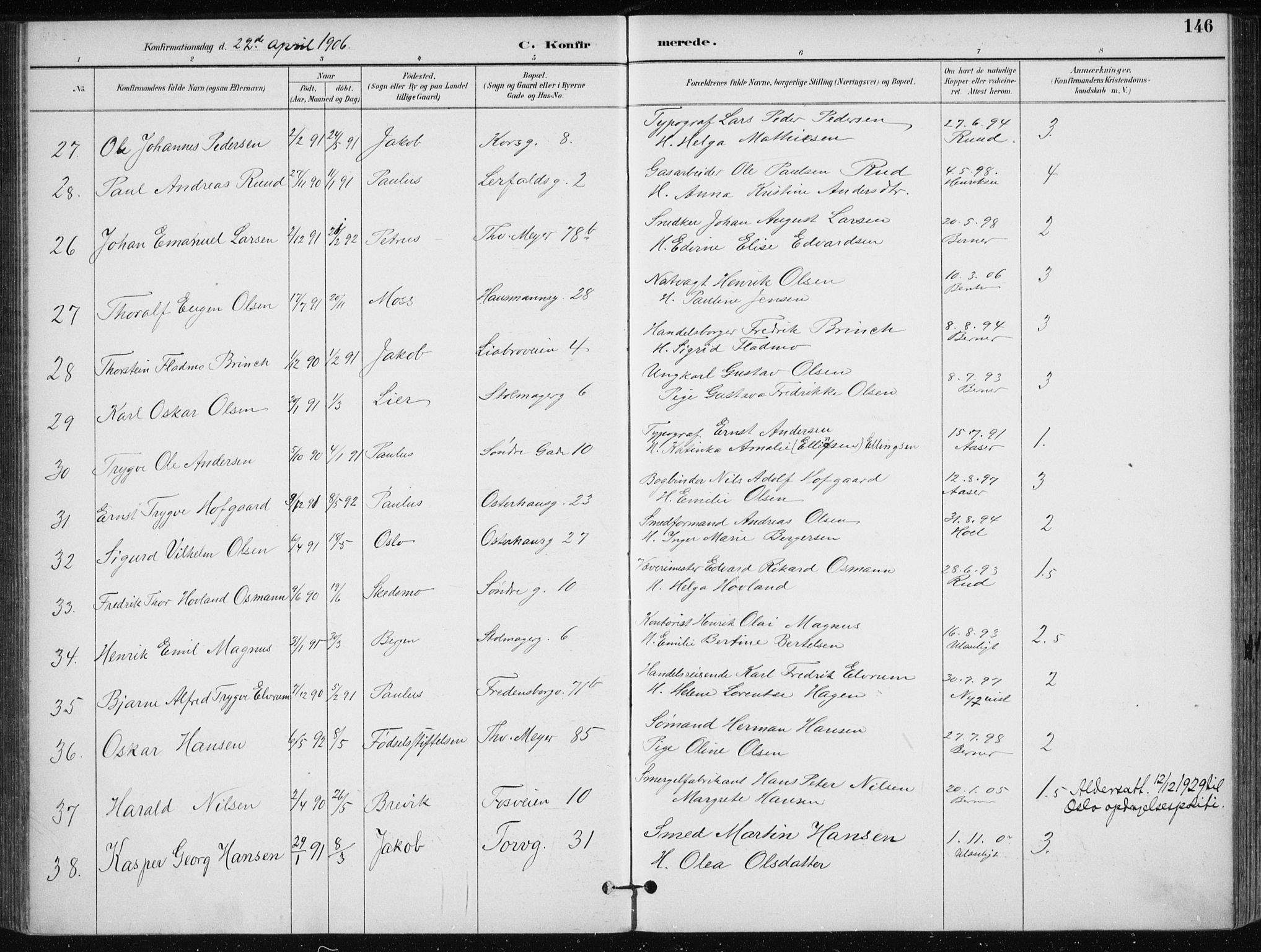 Jakob prestekontor Kirkebøker, SAO/A-10850/F/Fa/L0008: Parish register (official) no. 8, 1892-1924, p. 146