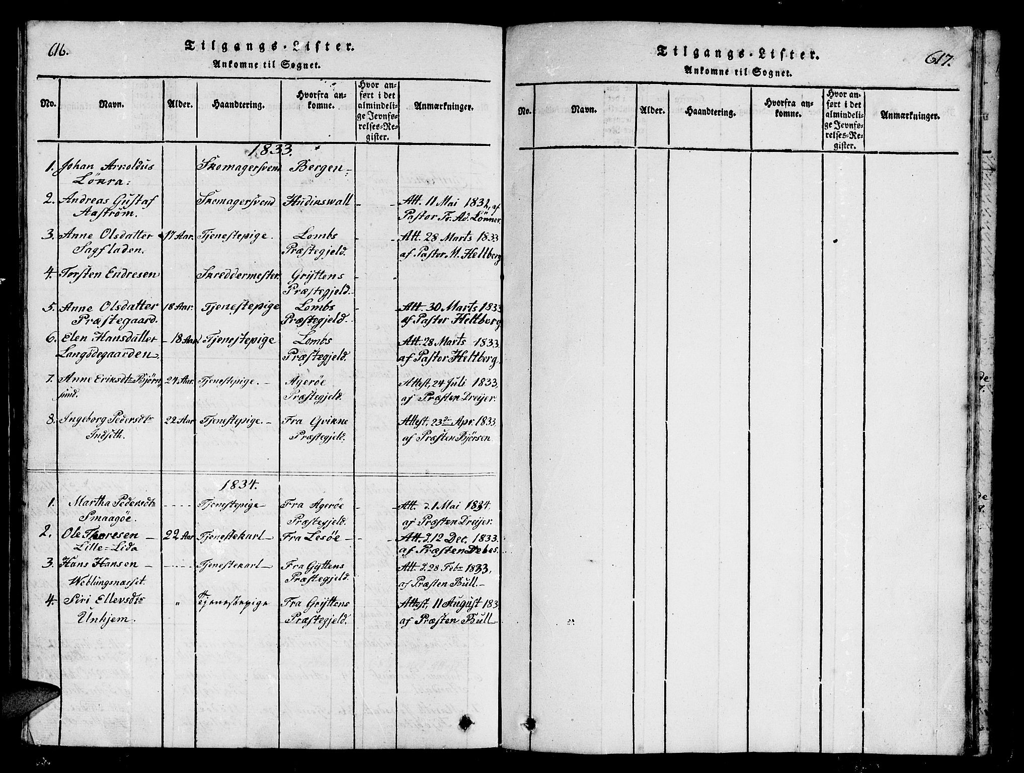 Ministerialprotokoller, klokkerbøker og fødselsregistre - Møre og Romsdal, SAT/A-1454/558/L0700: Parish register (copy) no. 558C01, 1818-1868, p. 616-617