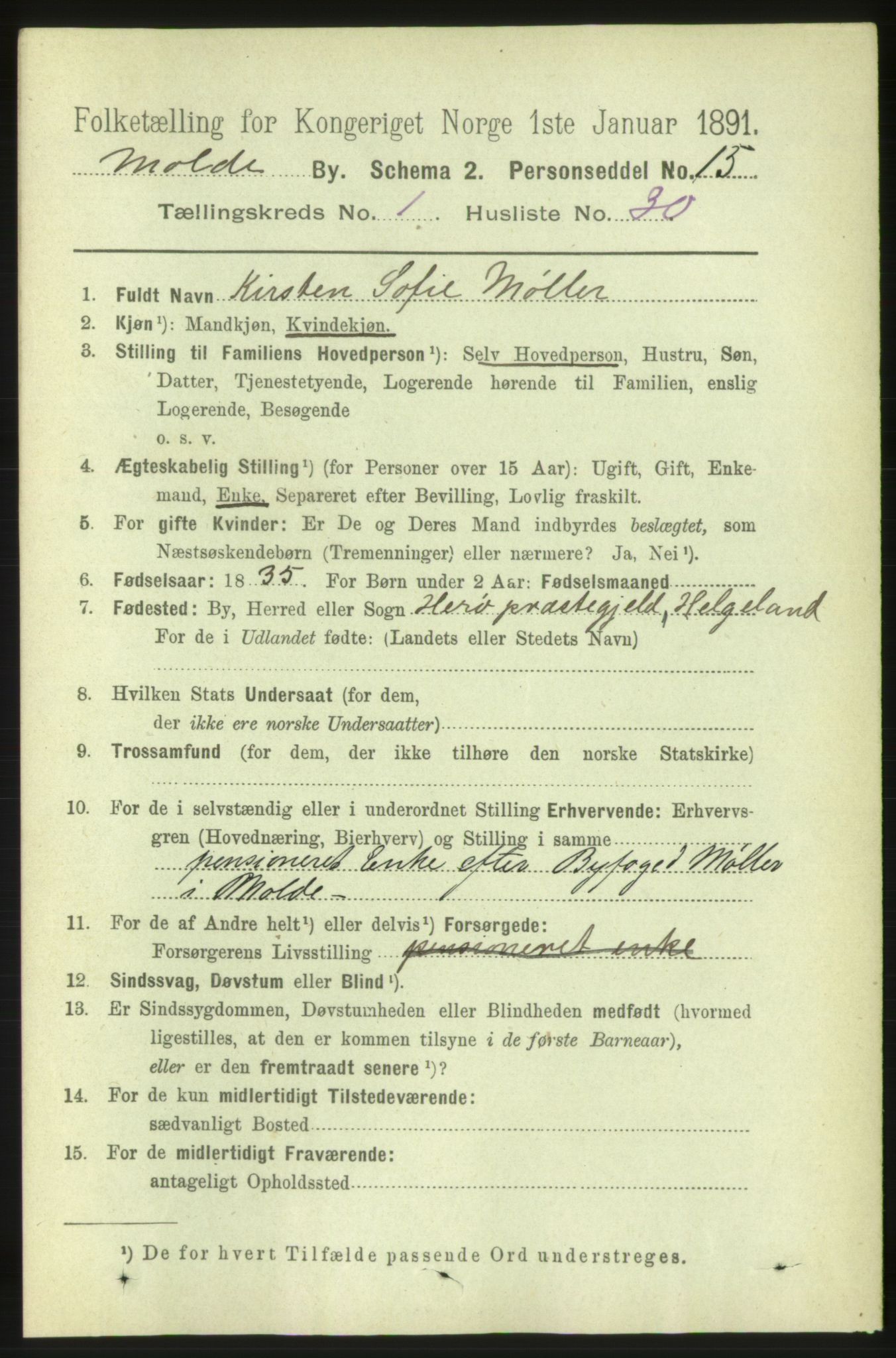 RA, 1891 census for 1502 Molde, 1891, p. 562