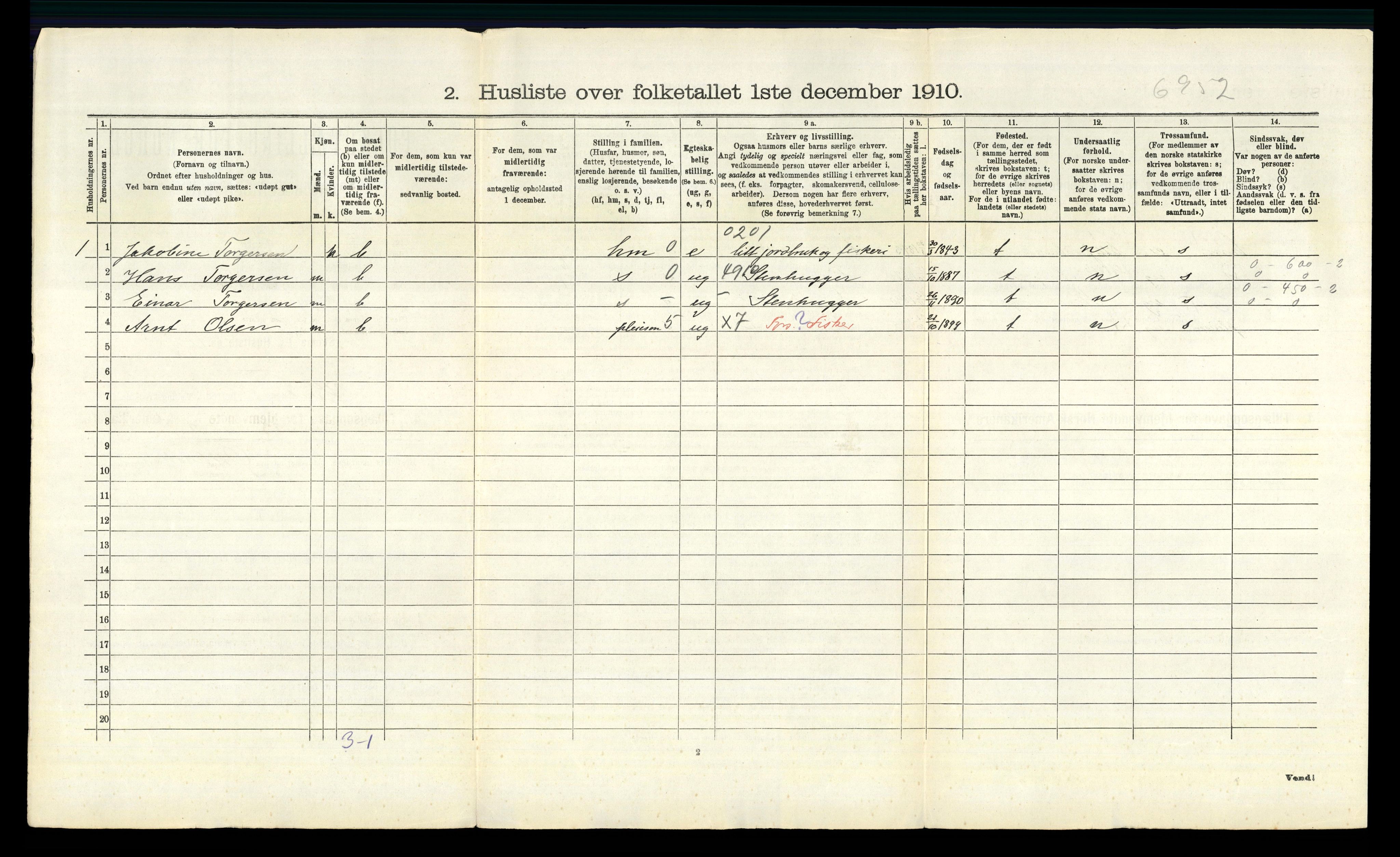 RA, 1910 census for Hvaler, 1910, p. 675